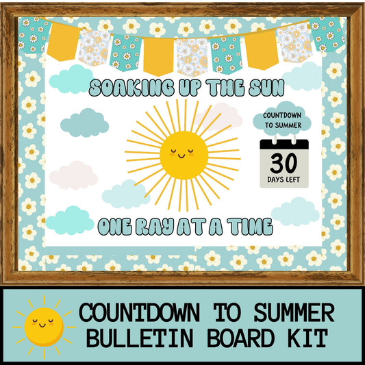 Summer Bulletin Board Kit | End of Year Countdown & Interactive Classroom Decor for Daycare and Schools