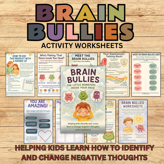 CBT Workbook for Kids | Challenge Negative Thoughts, Brain Bullies & ANTs | SEL & Emotional Regulation Activities