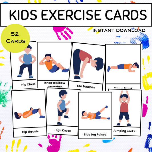 Exercise Cards for Kids | 52 Movement & Fitness Activity Cards (Boys)