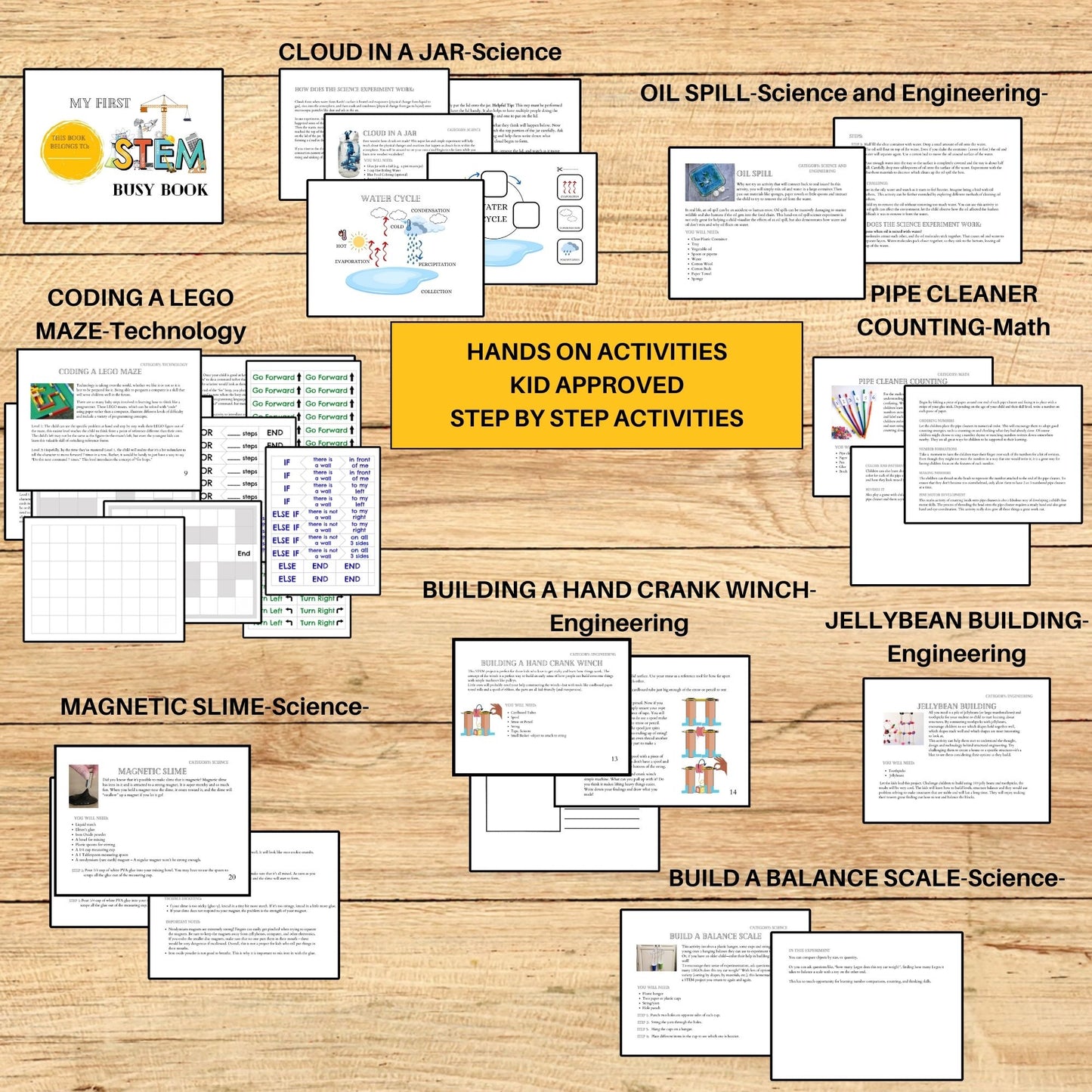 STEM Kit Activities STEM Homeschool Learning DIY stem Activities for kids Science and Engineering Projects for kids Stem Learning Binder Kids