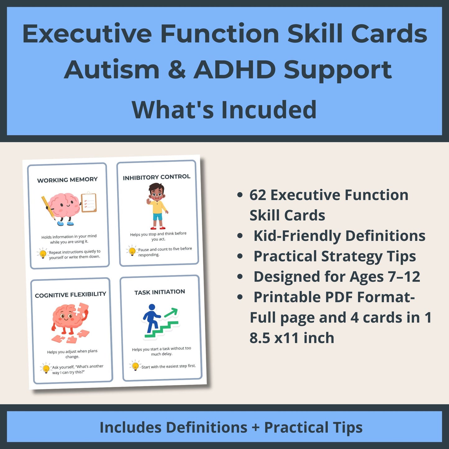 Executive function flashcards teaching planning focus and self regulation