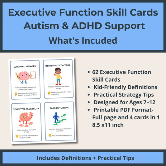 Executive function flashcards teaching planning focus and self regulation