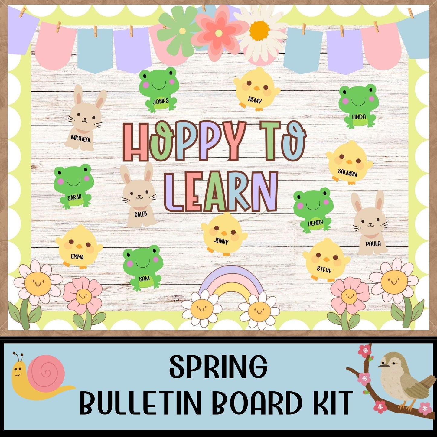 Spring Bulletin Board Kit | Easter & St. Patrick’s Day Classroom Decor | March & April Bulletin Board Display