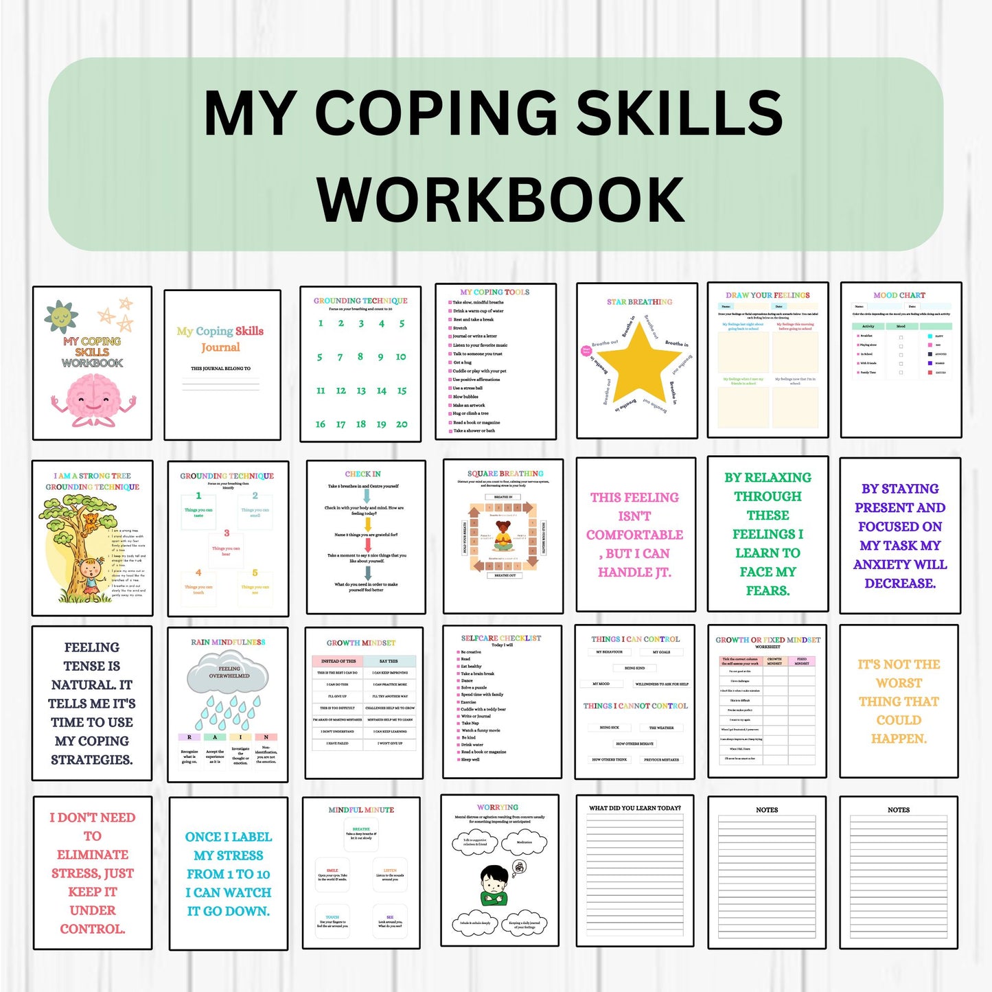 Coping Skills Kids Workbook Worksheets Calming Strategies Emotional Self regulation Coping Skills SEL Counseling Activities Therapist