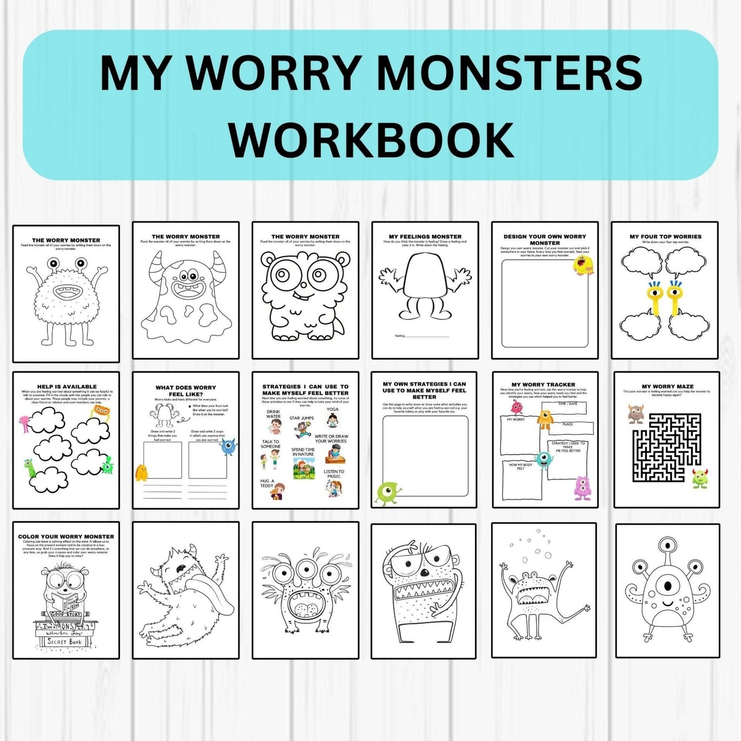 Behavior Reflection, Worry Monster & Coping Skills SEL Bundle | Calm Down Corner, Emotional Regulation Activities for Kids