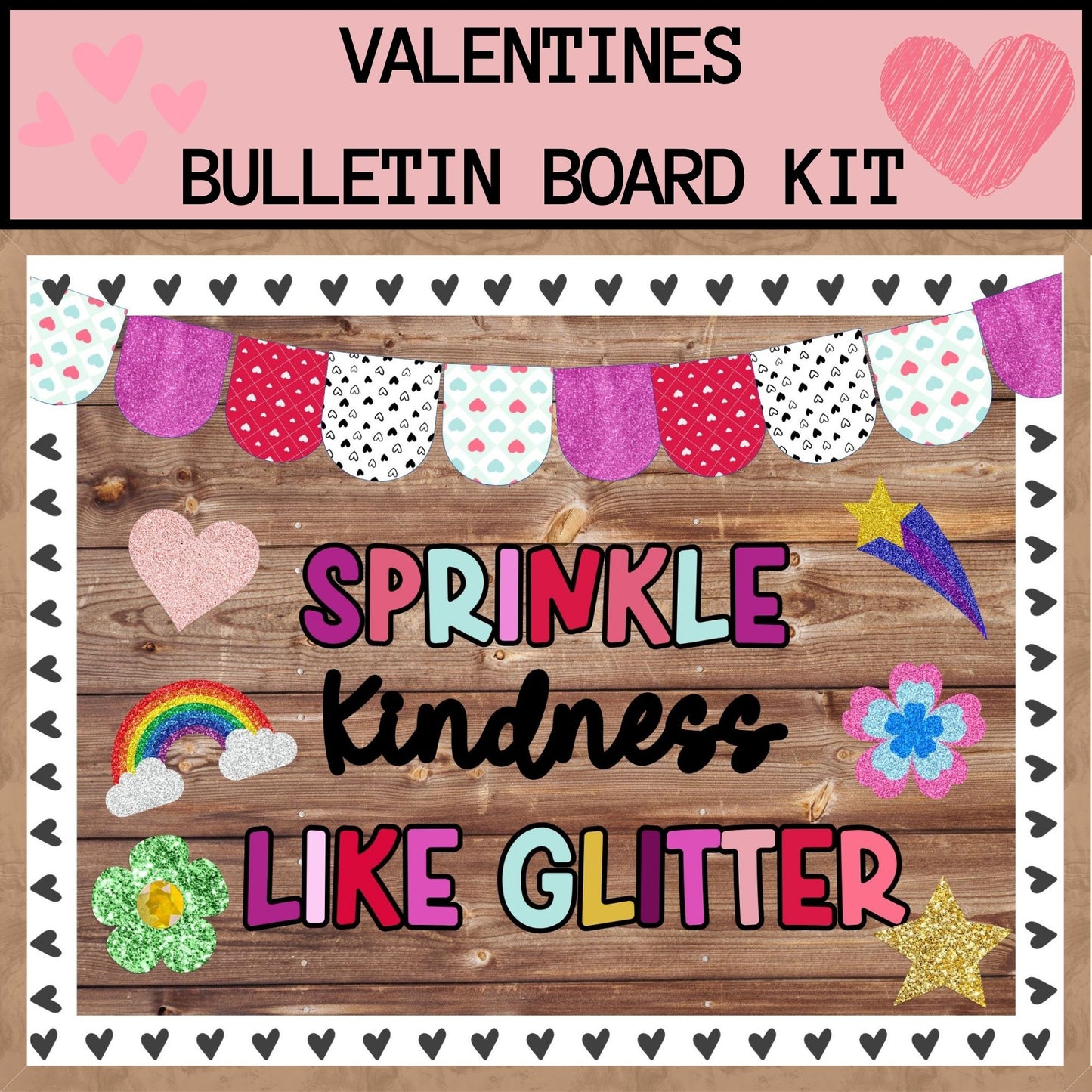 Valentine's Day Bulletin Board and Door Decor | Pastel Kindness Theme for Classroom Decor | Valentines Classroom Decor