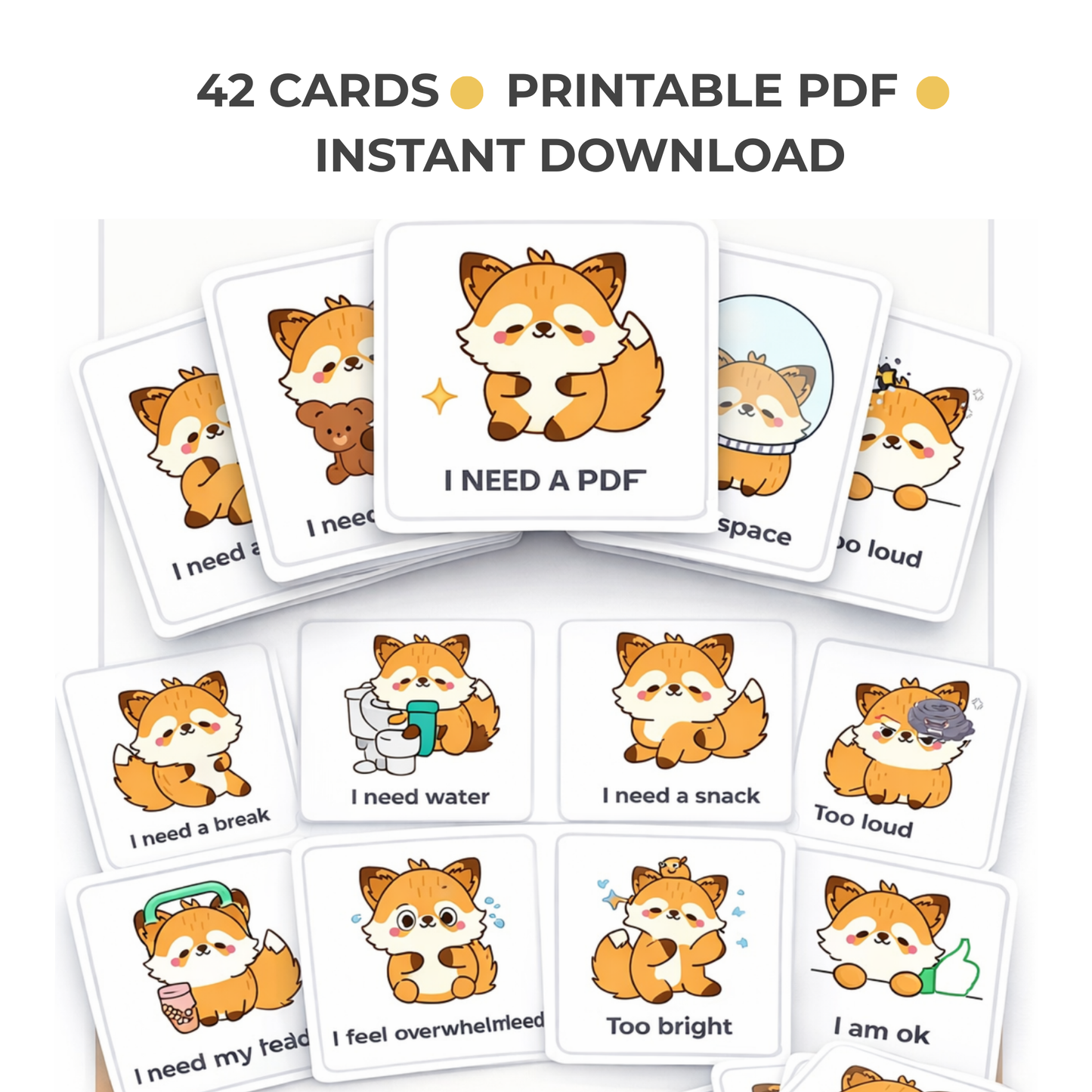 Autism Behavior & Needs Cards | Printable Visual Communication Cards for Kids