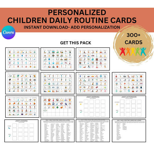 Autism visual schedule chart with daily routine cards printable