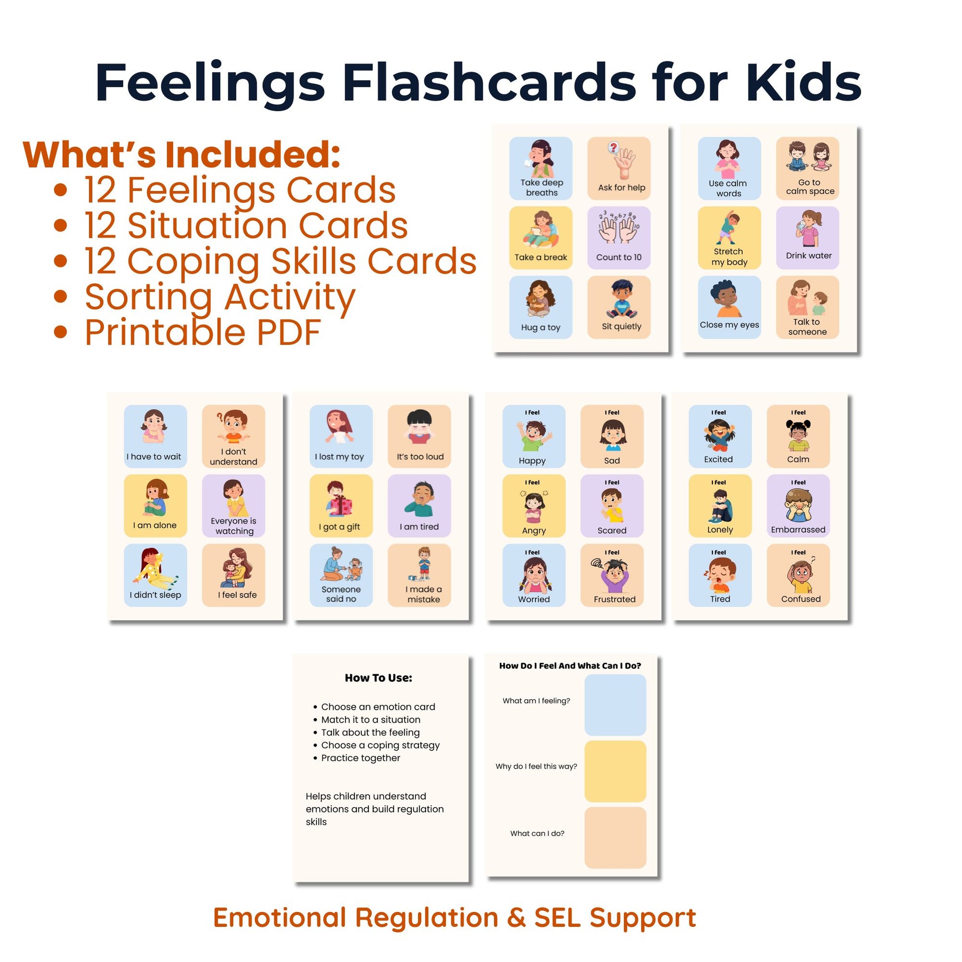 coping skills cards and sel activity for children