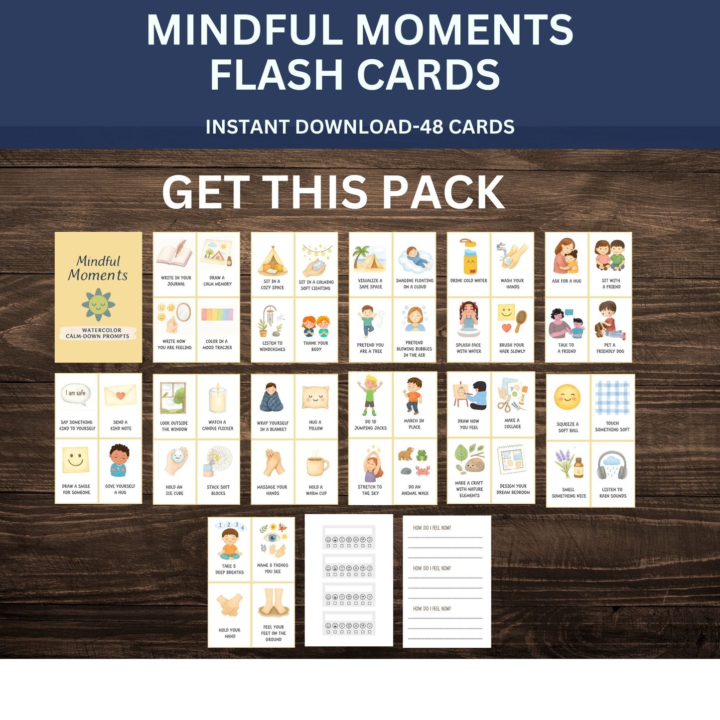 Calm Down Cards for Kids | 48 Mindfulness & Emotional Regulation Activities