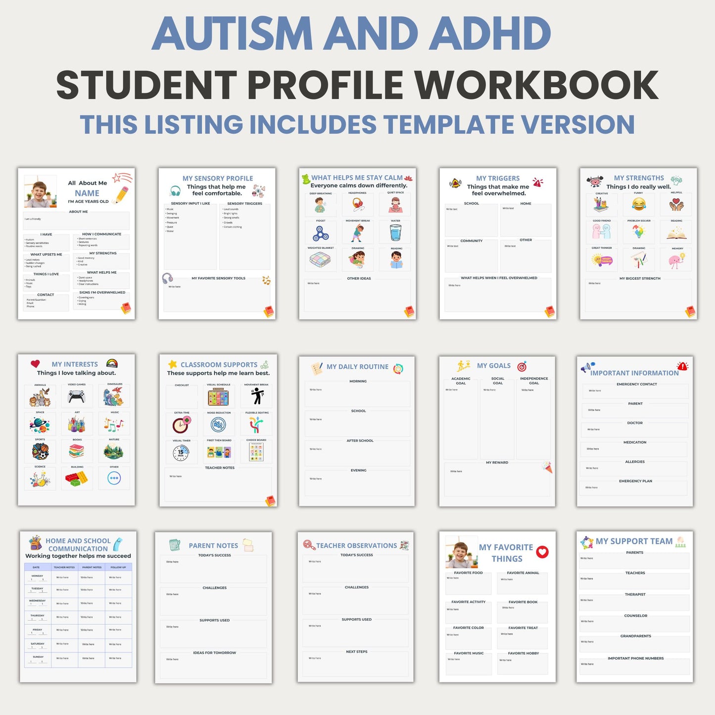 Editable Autism All About Me Student Profile | Special Education