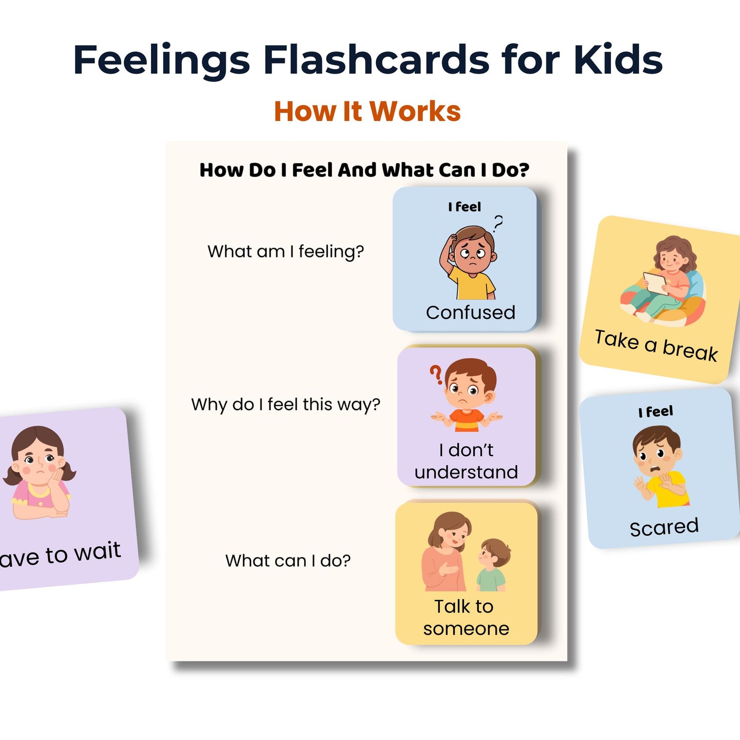 autism adhd emotional regulation printable flashcards