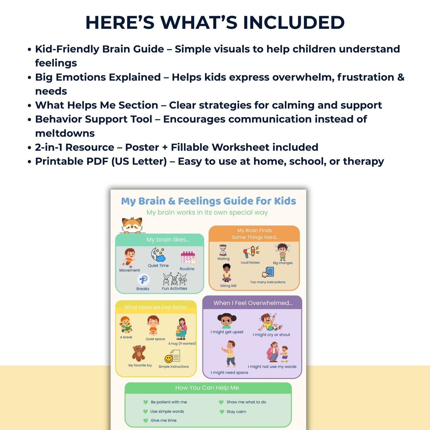 social emotional learning printable for kids autism adhd special education classroom therapy resource
