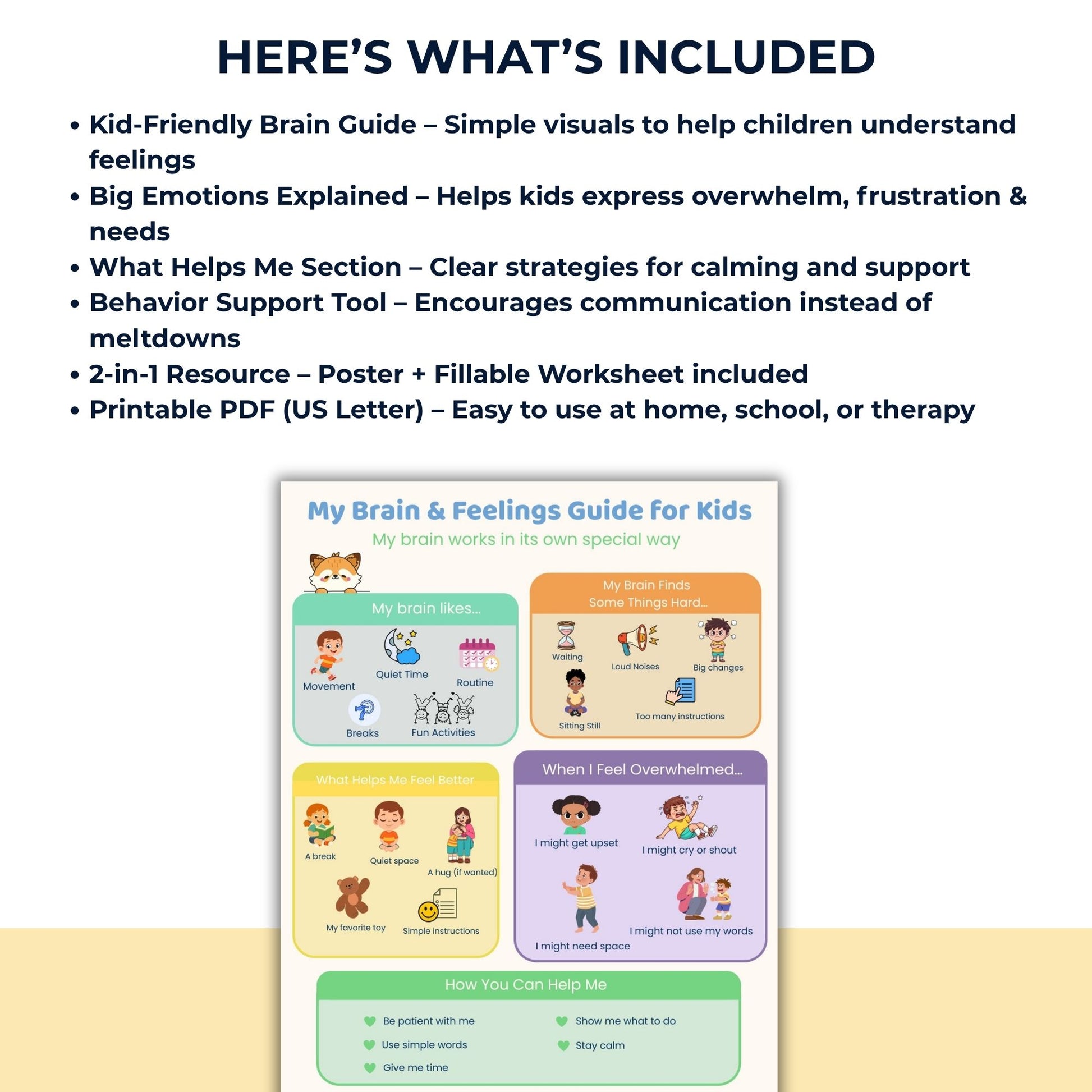 social emotional learning printable for kids autism adhd special education classroom therapy resource