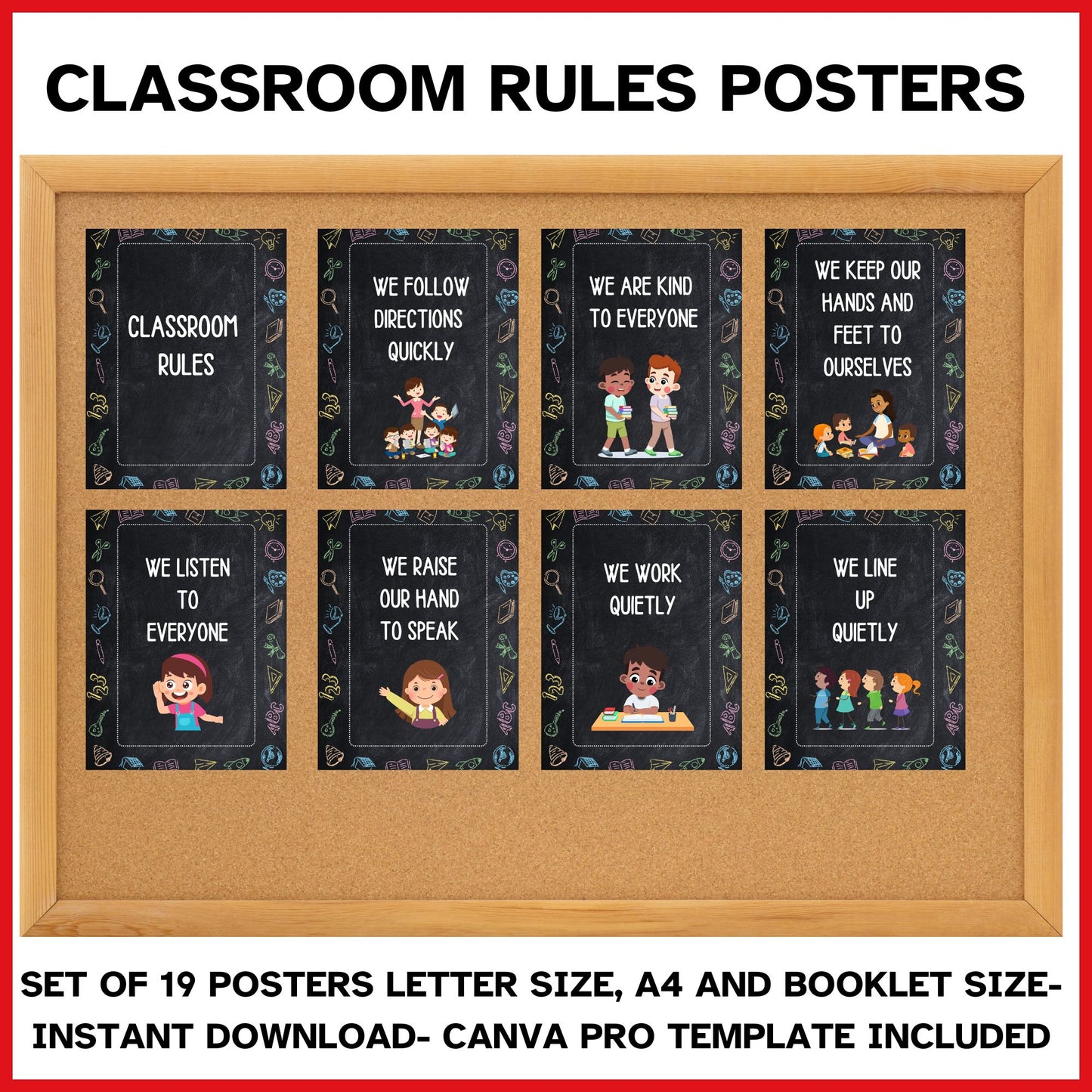Classroom Rules Posters | 18 We Statements | Positive Behavior Expectations & Classroom Management Decor