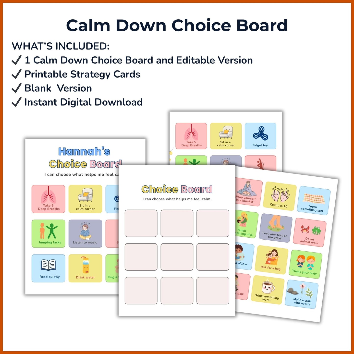 Autism ADHD emotional regulation printable toolkit