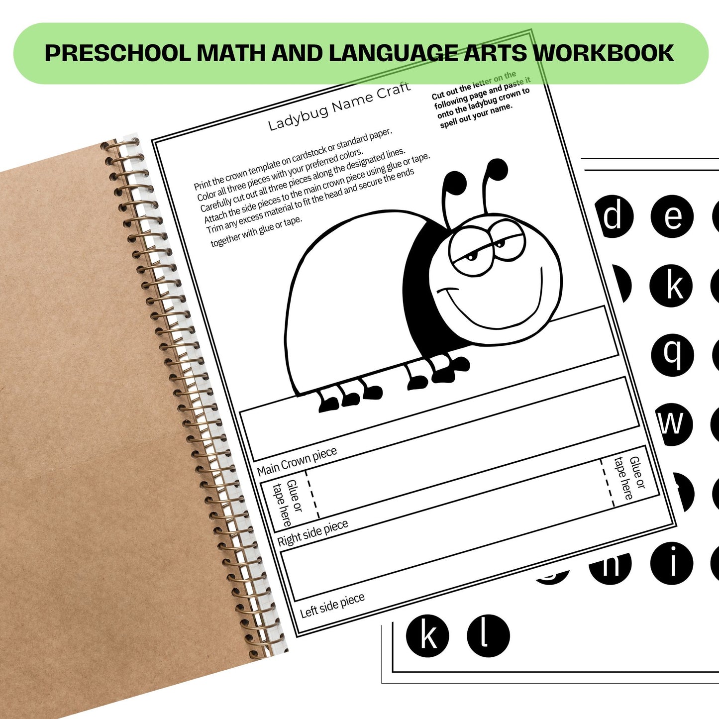 Printable Preschool Workbook | Insect Theme Toddler Activities | Homeschool Worksheets for Math and English