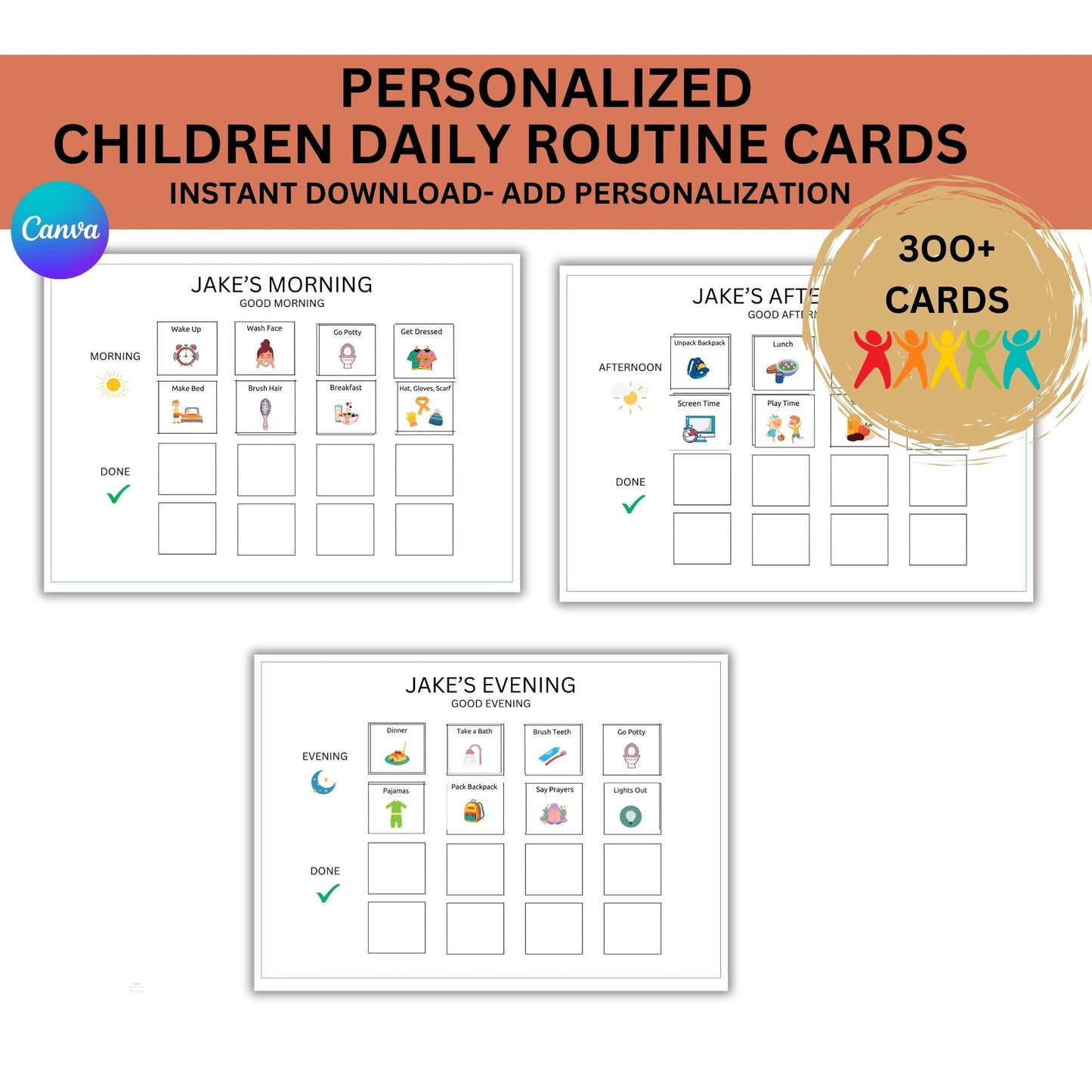 Printable daily routine flashcards for kids with autism