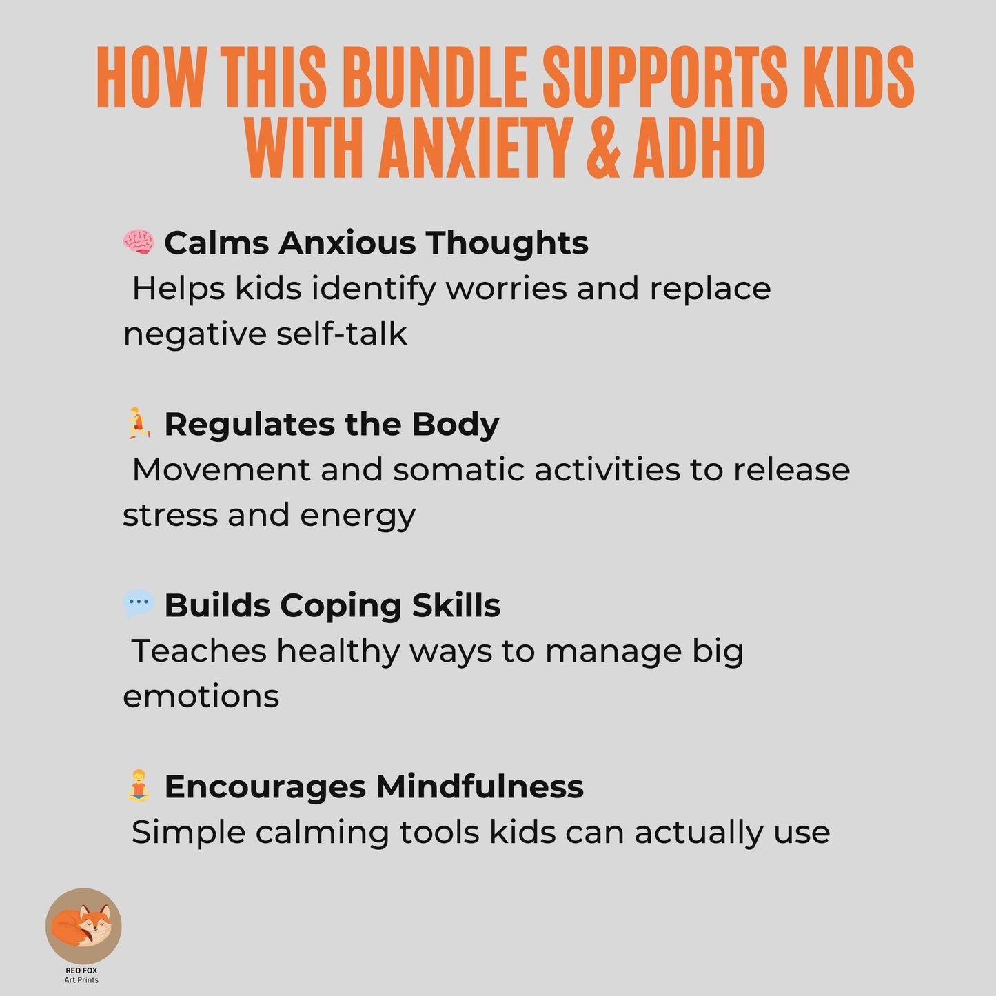 Kids Anxiety and ADHD Coping Skills Bundle (Ages 4–9)