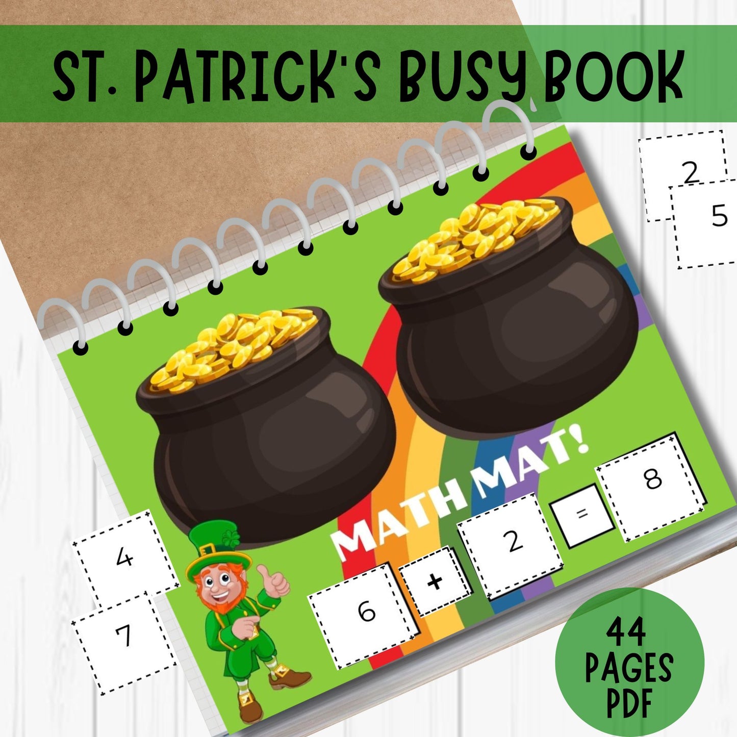 St Patricks Day Busy Book Printable Toddler Learning Binder Preschool Printables Homeschool Activity Book Educational Worksheets for Kids