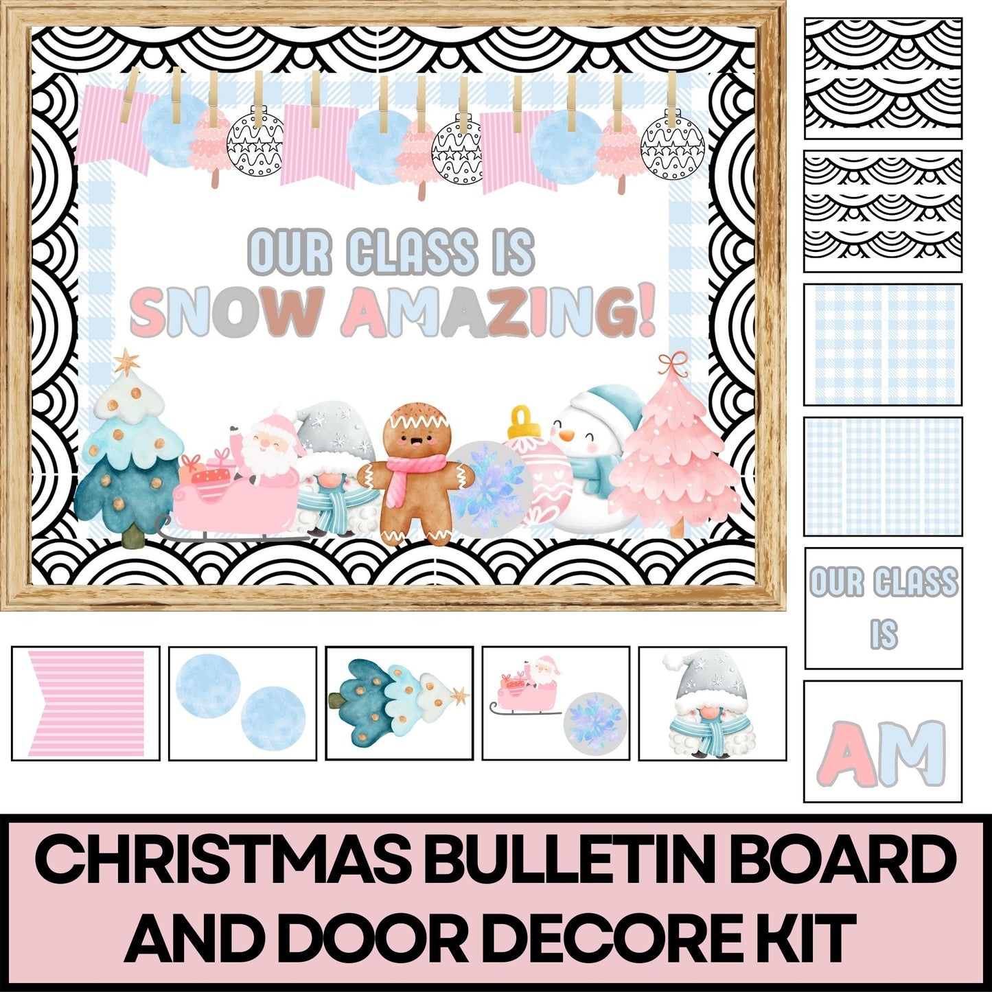 Winter Bulletin Board Kit January Bulletin Board Winter Holiday Theme Christmas Bulletin Board Kit and Door Decor Trendy Christmas Bulletin