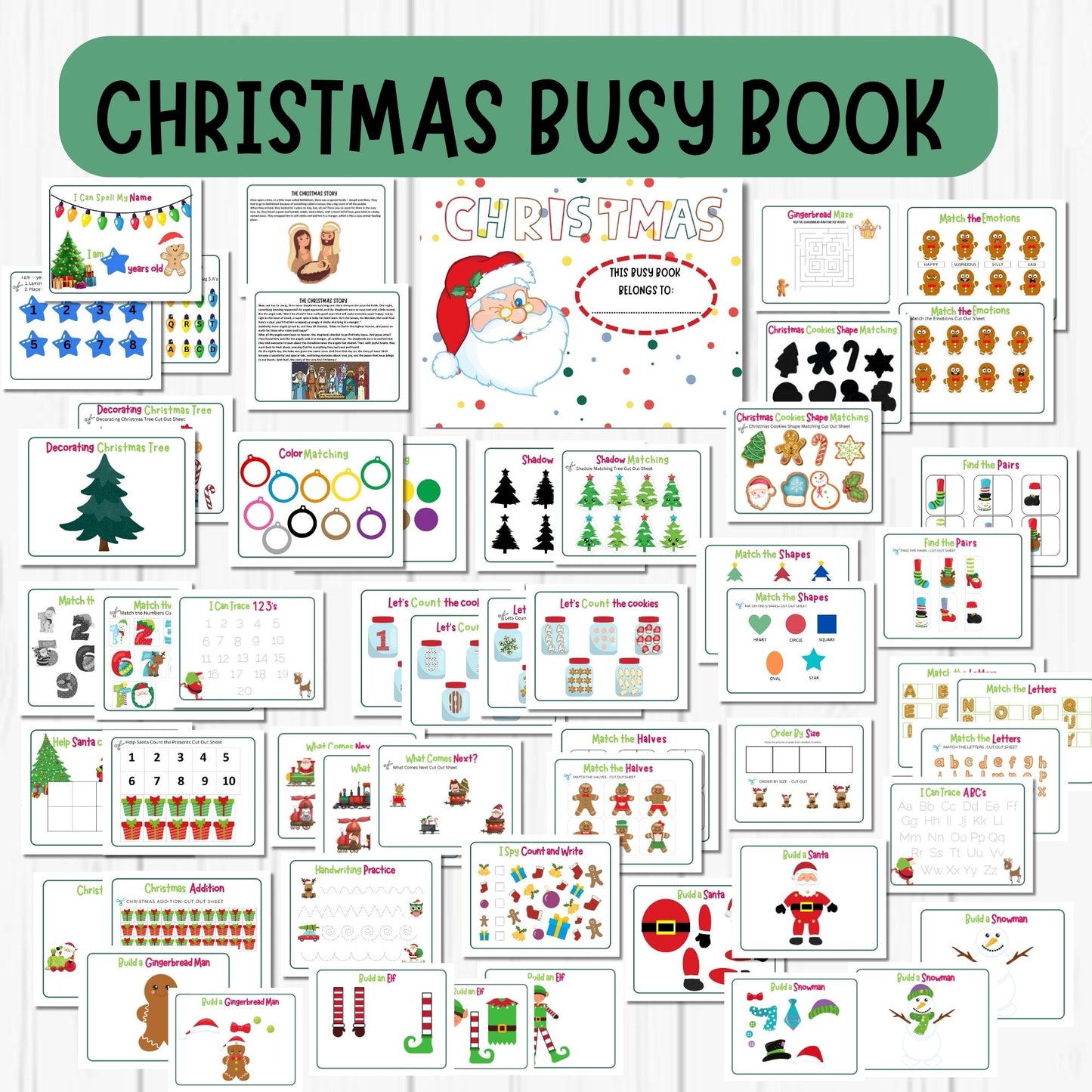 Christmas Busy Book for Toddlers Preschool & Kindergarten | Holiday Learning Folder | Printable Christmas Activities for Kids