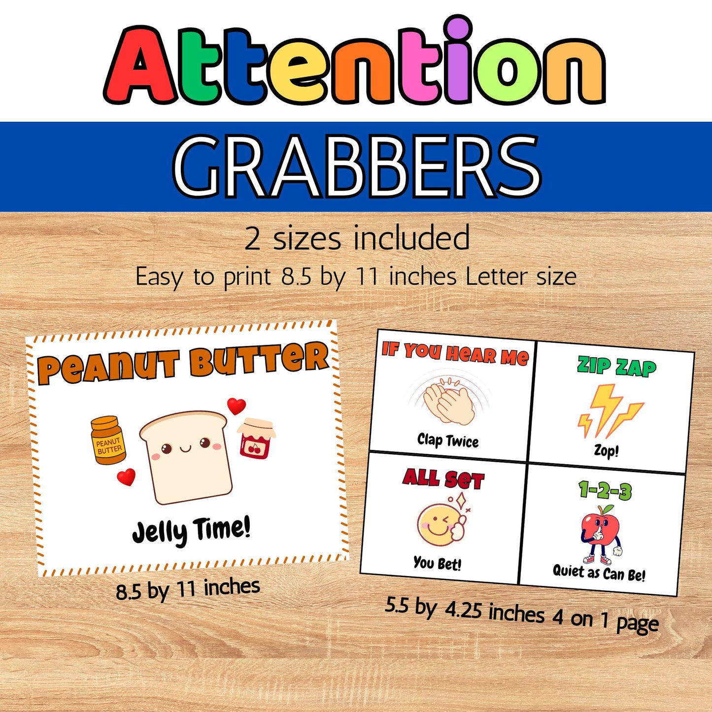 25 Classroom Attention Grabbers Posters & Call and Response Cards | Fun Teacher Printables for Classroom Management