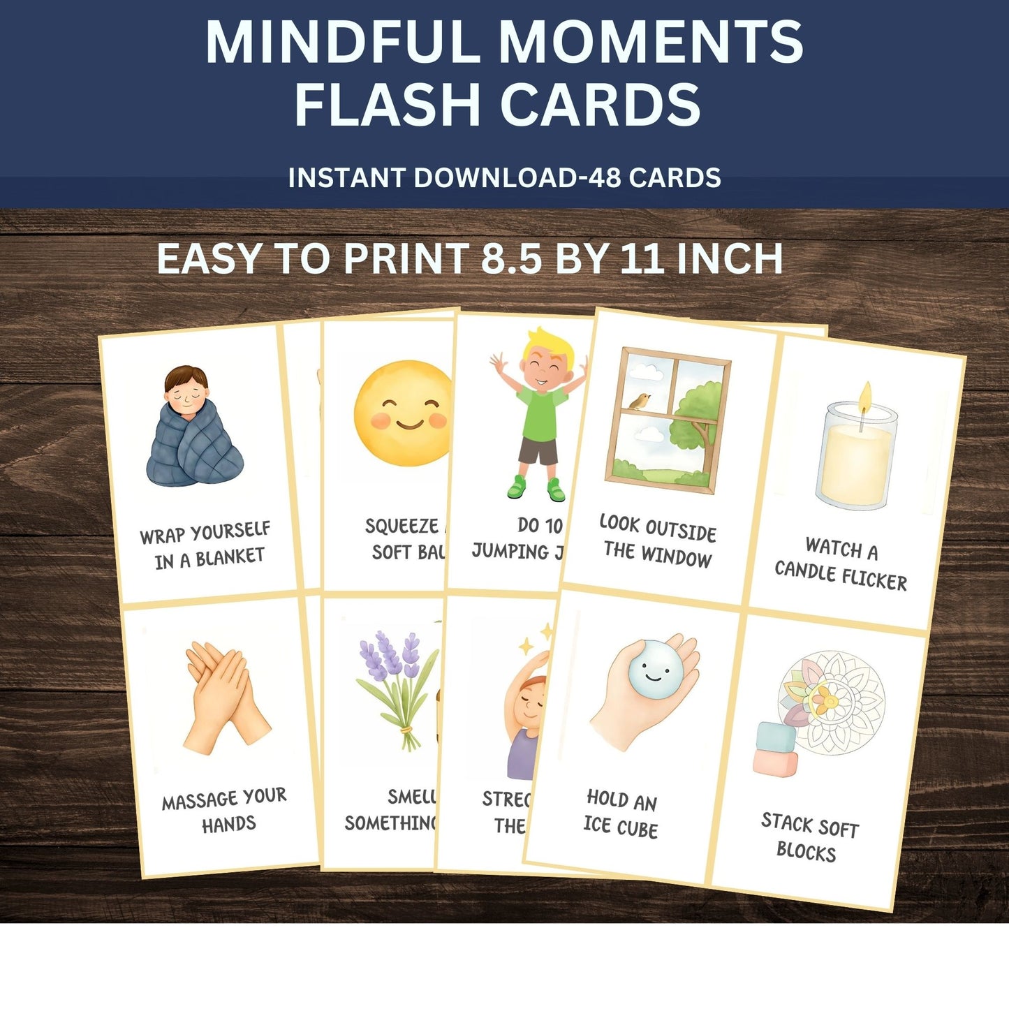 Calm Down Cards for Kids | 48 Mindfulness & Emotional Regulation Activities