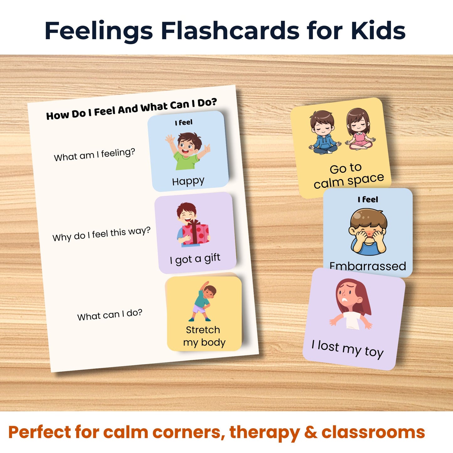 kids emotions matching activity printable