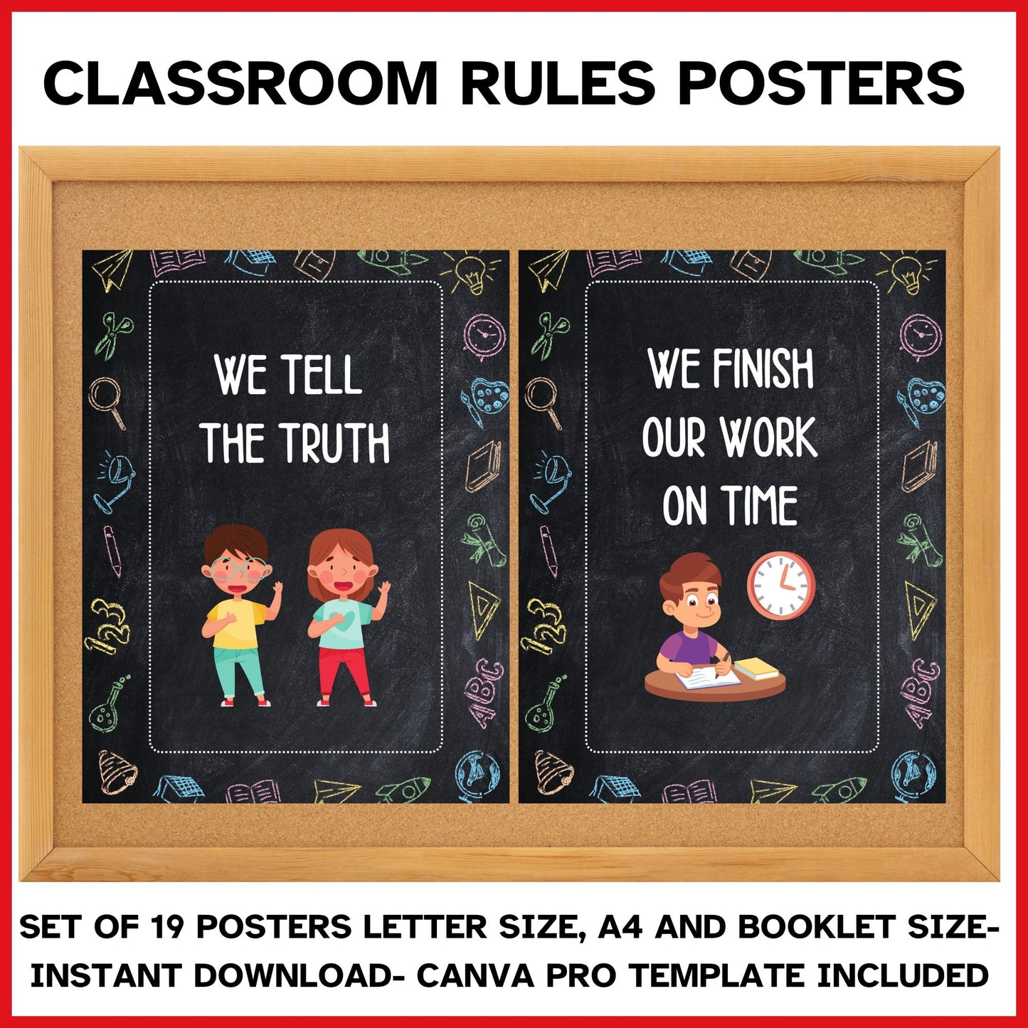 Classroom Rules Posters | 18 We Statements | Positive Behavior Expectations & Classroom Management Decor