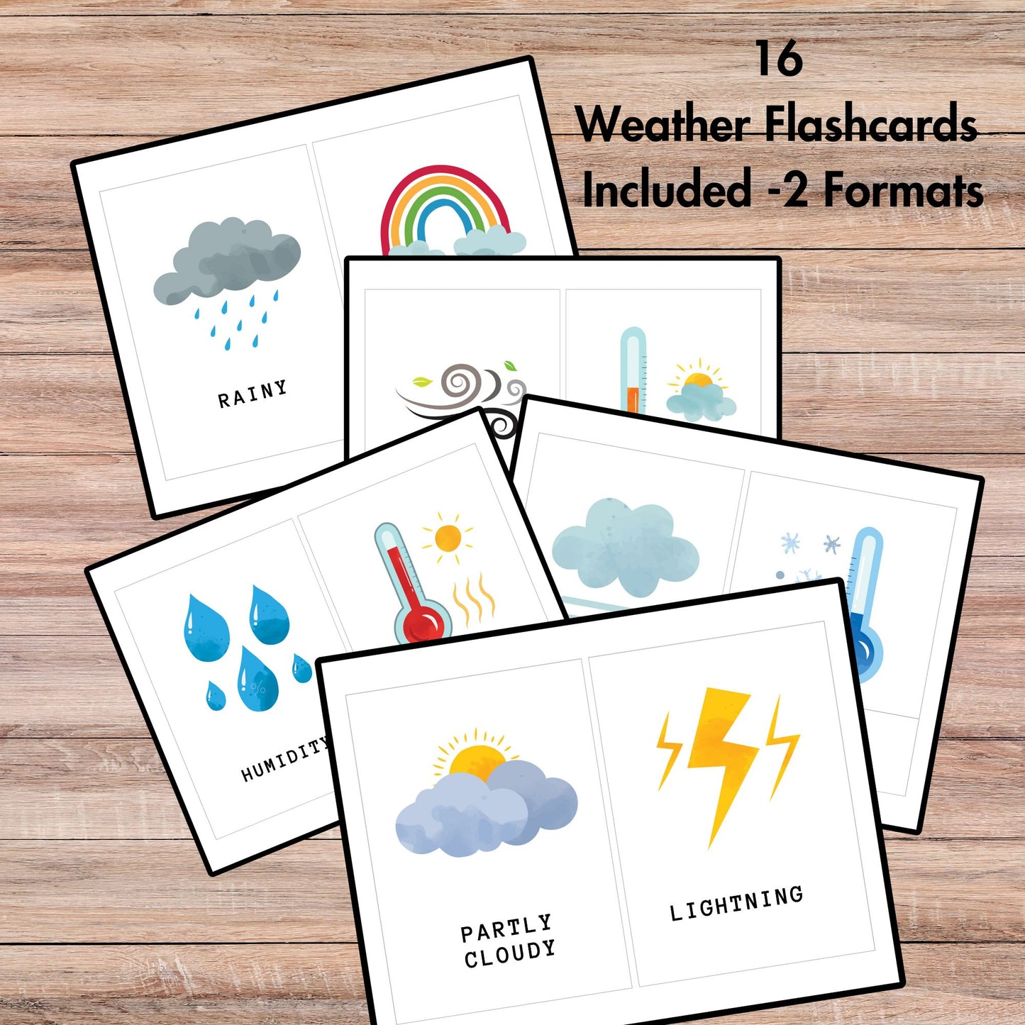 Weather and Seasons Unit Study Homeschool Learning Materials Educational Activities for Kids Temperature Weather Flashcard Season Activities