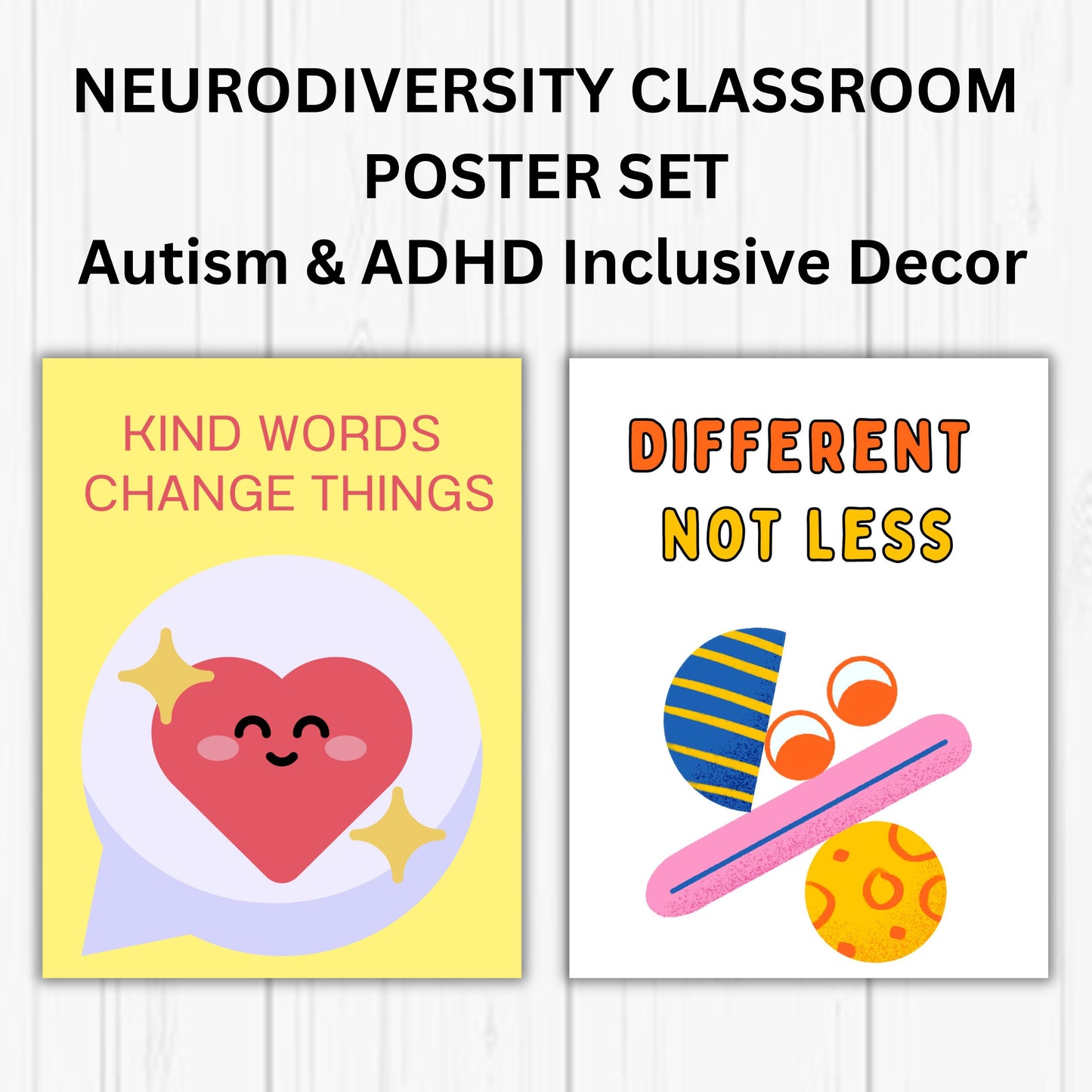 Inclusive classroom posters supporting neurodiverse learners