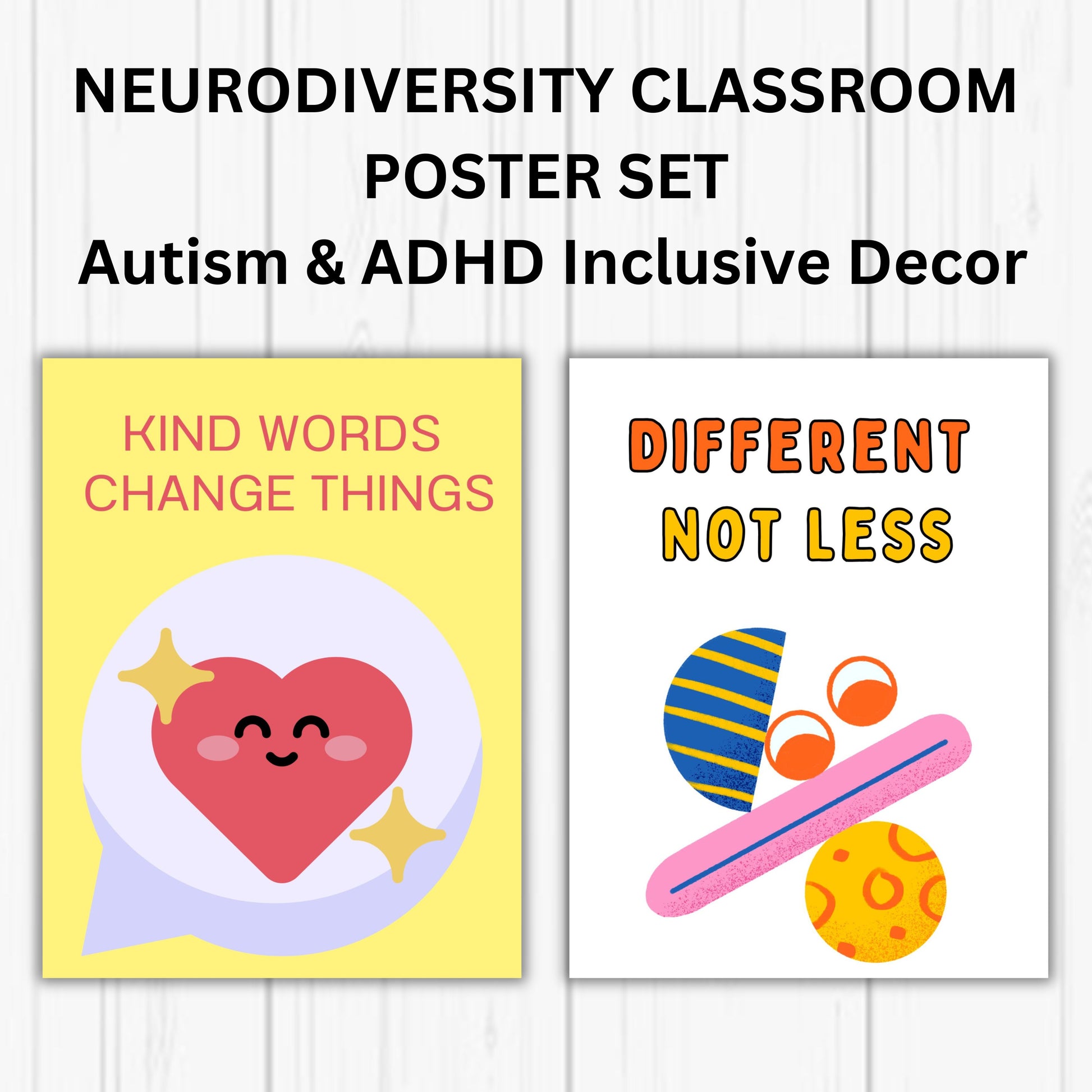 Inclusive classroom posters supporting neurodiverse learners