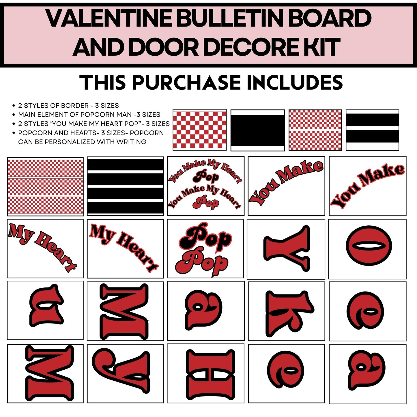 Valentines Bulletin Board Retro Bulletin Board Popcorn Bulletin Board Valentines Door Decor Classroom Decor Valentine Student Activity