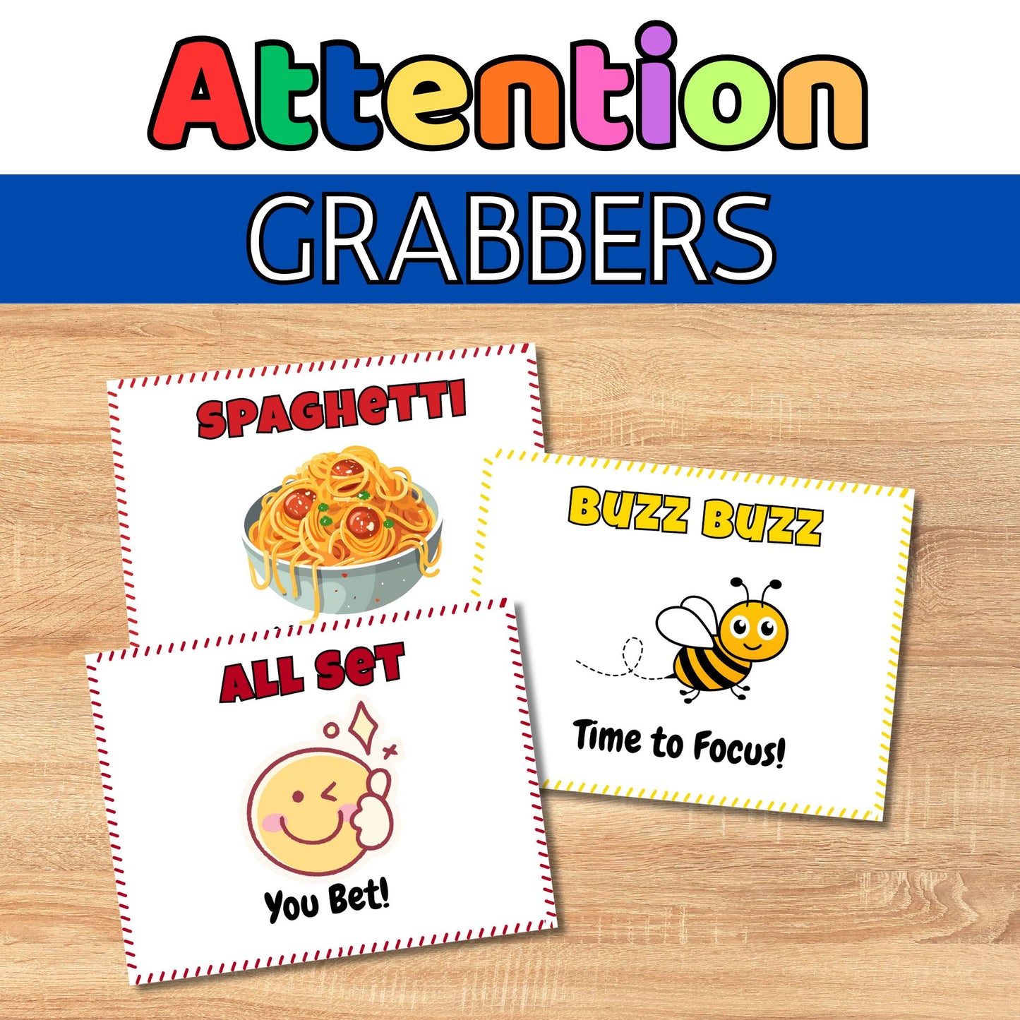 25 Classroom Attention Grabbers Posters & Call and Response Cards | Fun Teacher Printables for Classroom Management