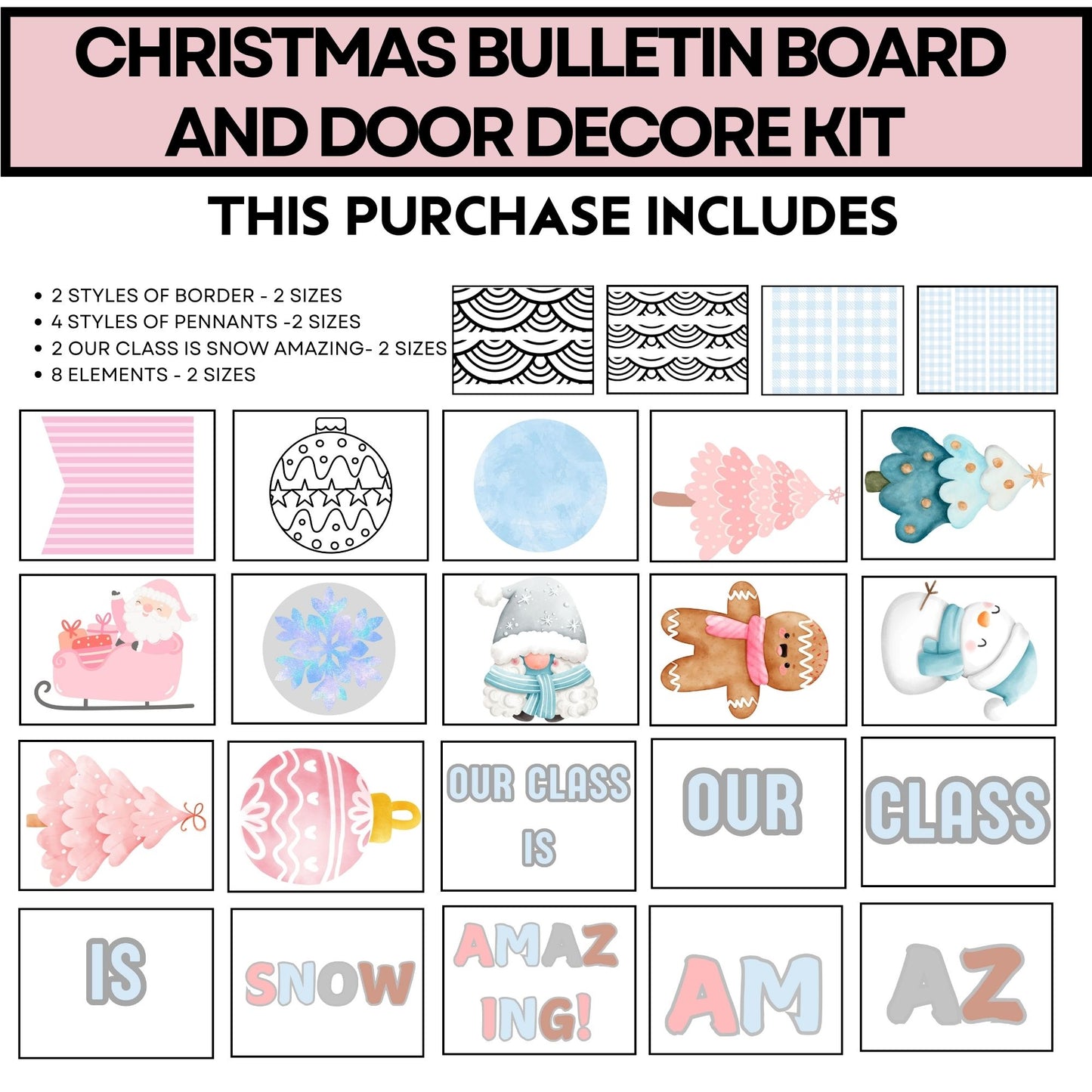 Winter Bulletin Board Kit January Bulletin Board Winter Holiday Theme Christmas Bulletin Board Kit and Door Decor Trendy Christmas Bulletin