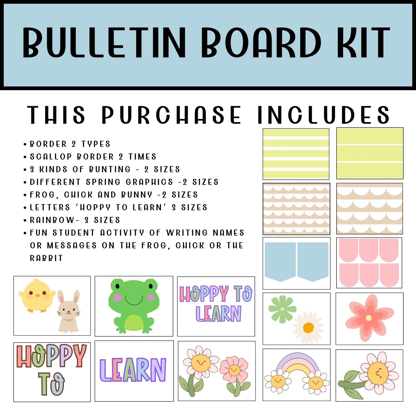 Spring Bulletin Board Kit | Easter & St. Patrick’s Day Classroom Decor | March & April Bulletin Board Display