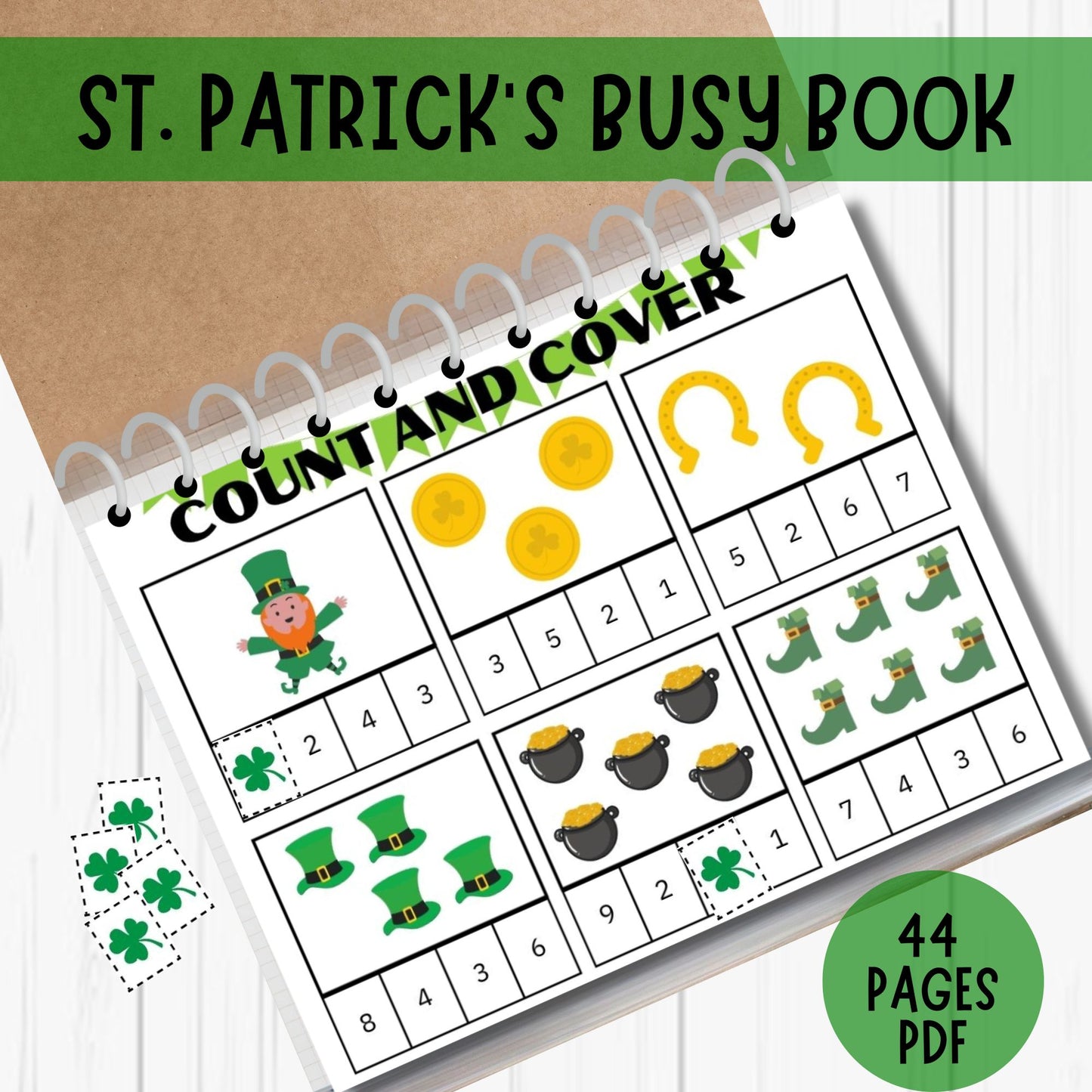 St Patricks Day Busy Book Printable Toddler Learning Binder Preschool Printables Homeschool Activity Book Educational Worksheets for Kids