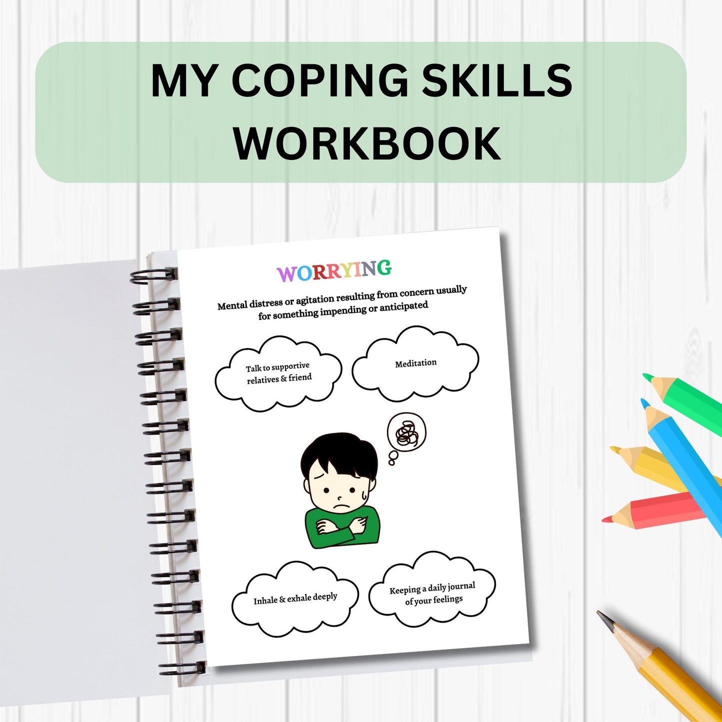 Coping Skills Kids Workbook Worksheets Calming Strategies Emotional Self regulation Coping Skills SEL Counseling Activities Therapist