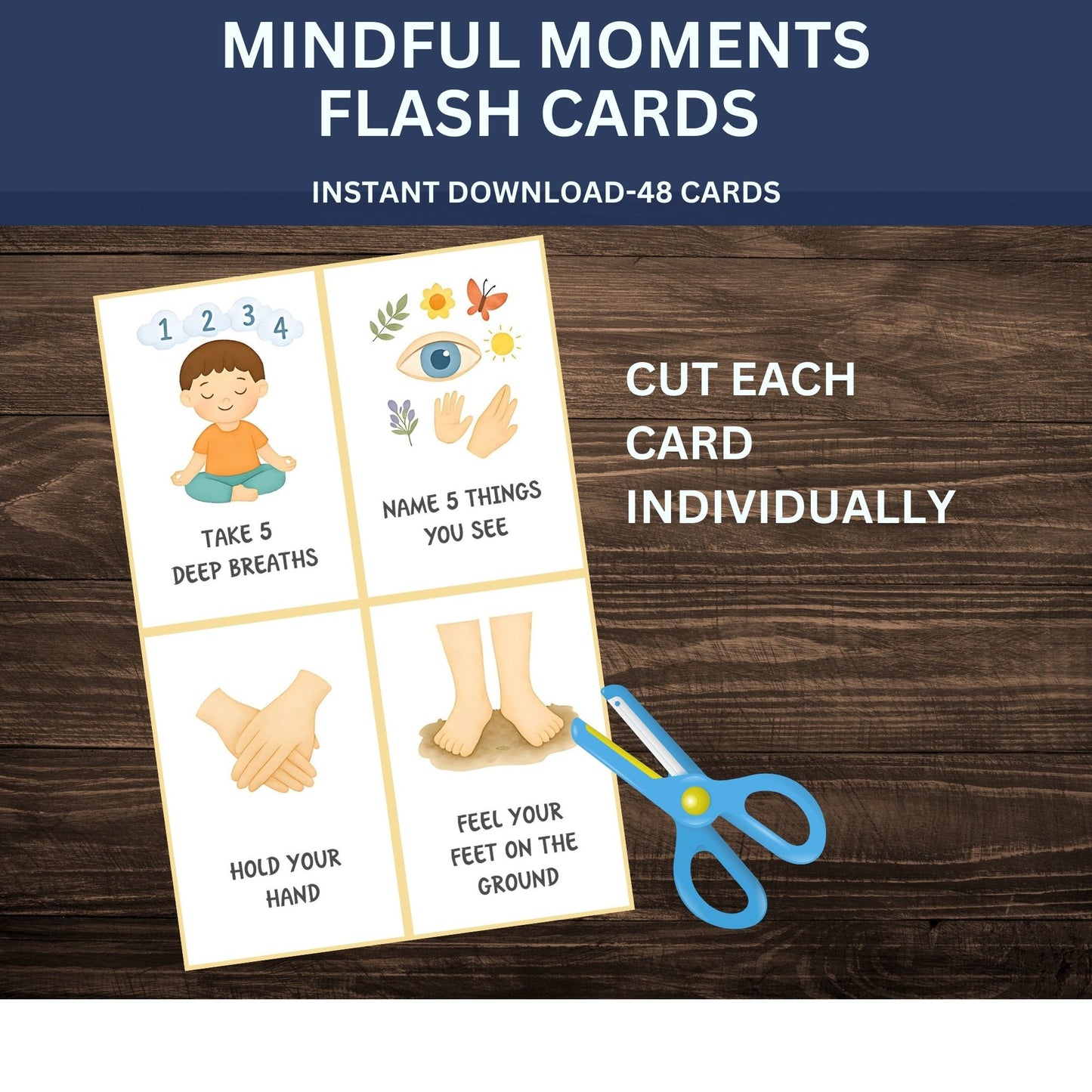 Calm Down Cards for Kids | 48 Mindfulness & Emotional Regulation Activities