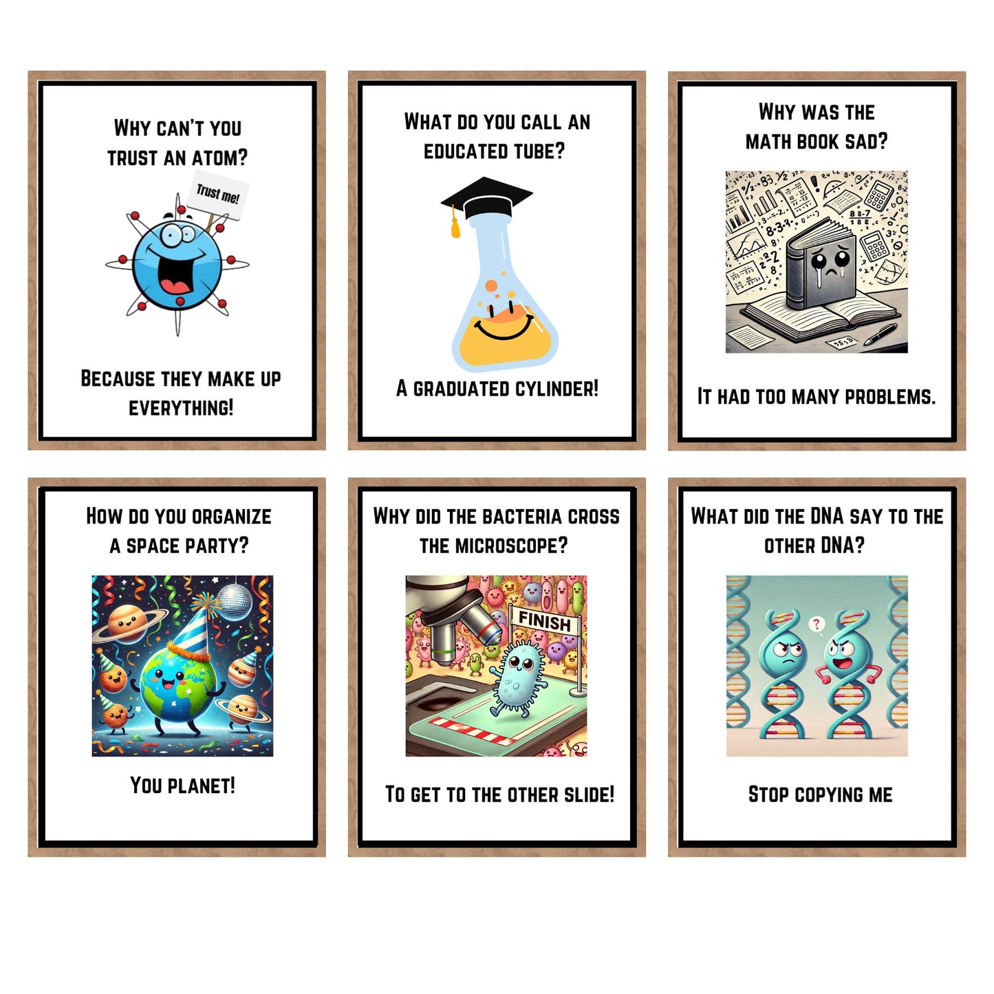 Funny Science Posters Set Of 9 Prints Science Classroom Posters Puns Jokes Science Homeschool Science Teacher Gift Classroom Displays