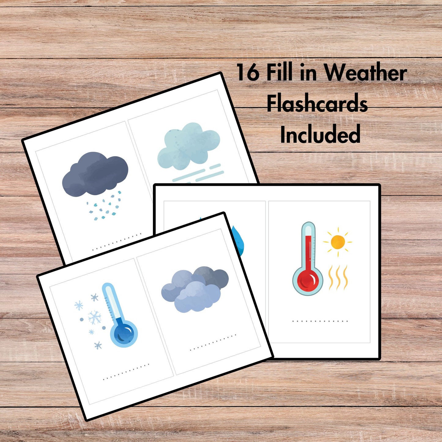 Weather and Seasons Unit Study Homeschool Learning Materials Educational Activities for Kids Temperature Weather Flashcard Season Activities