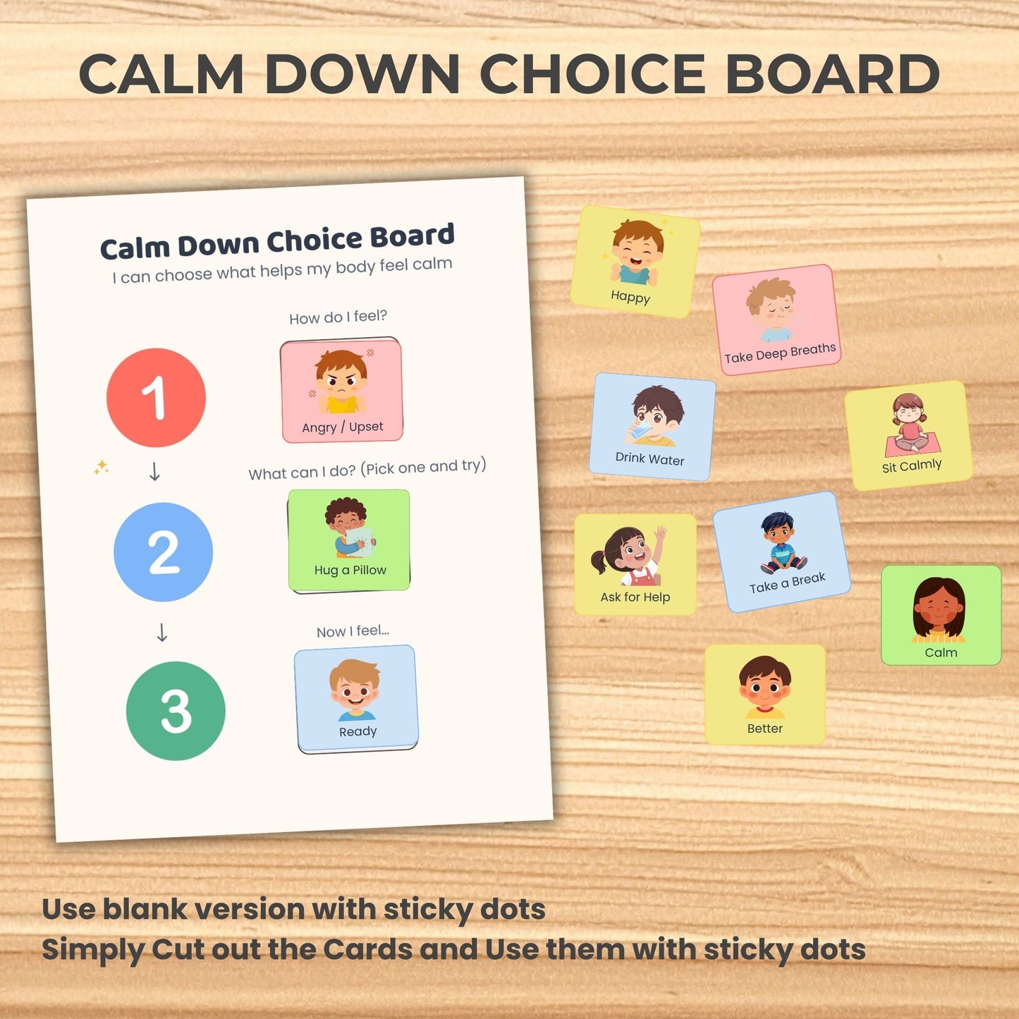social emotional learning calm down chart for kids