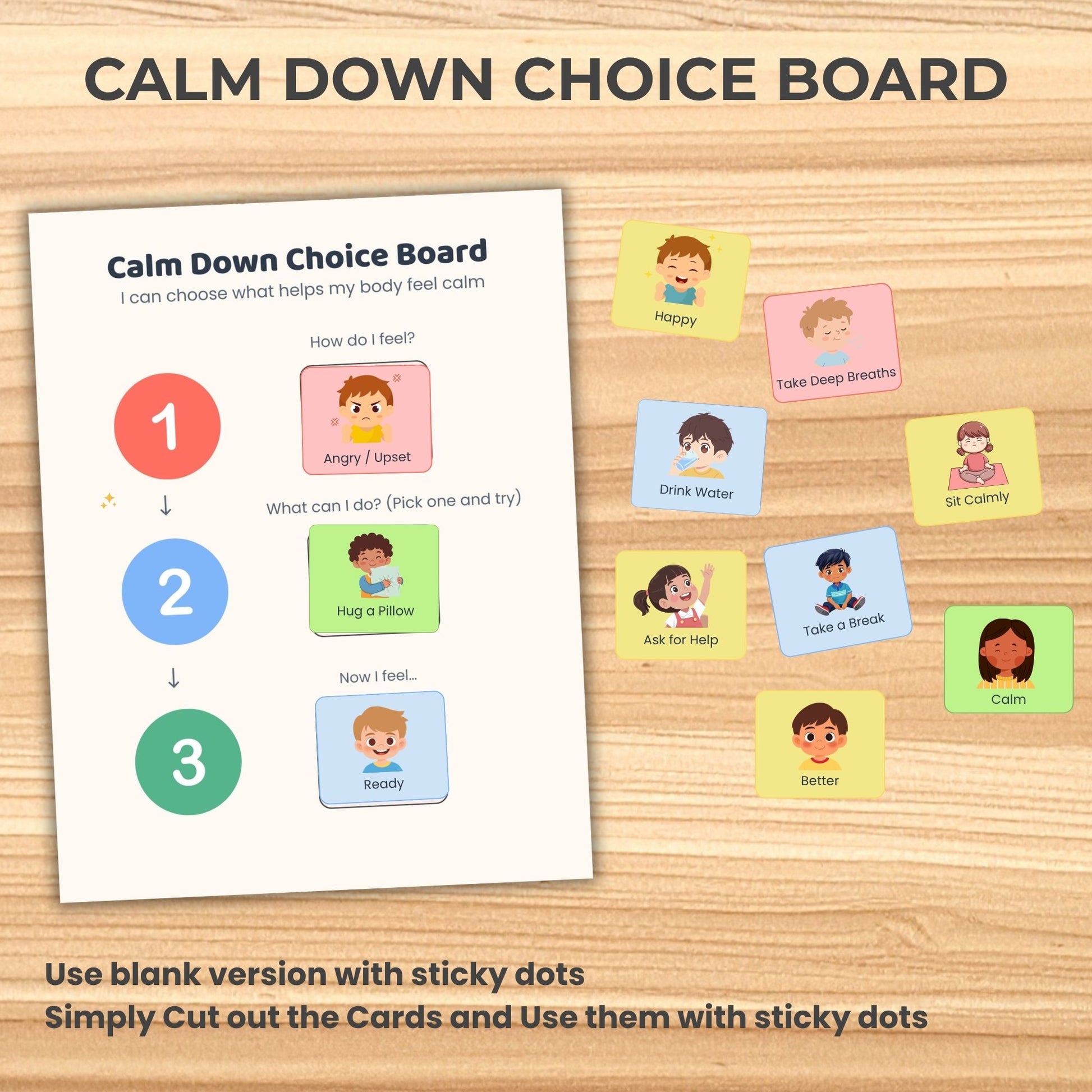 social emotional learning calm down chart for kids