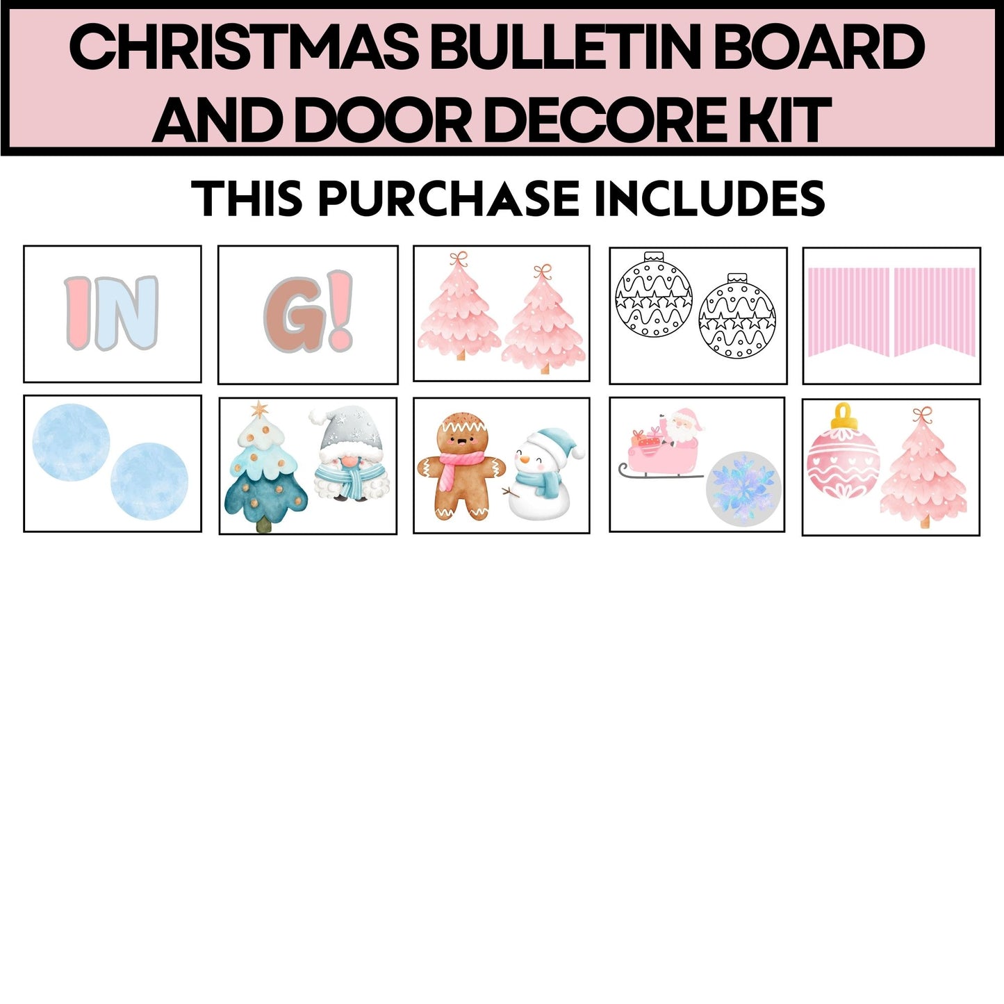 Winter Bulletin Board Kit January Bulletin Board Winter Holiday Theme Christmas Bulletin Board Kit and Door Decor Trendy Christmas Bulletin