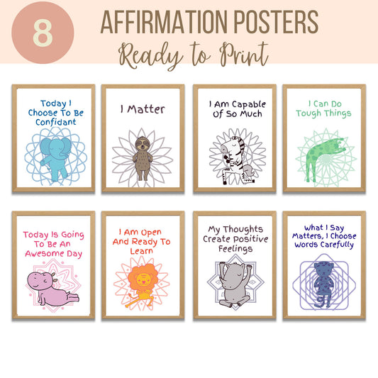 Positive Affirmation Station Therapy Office Decor School Counseling Poster Social Psychology Mental Health Positive Affirmations for Kids