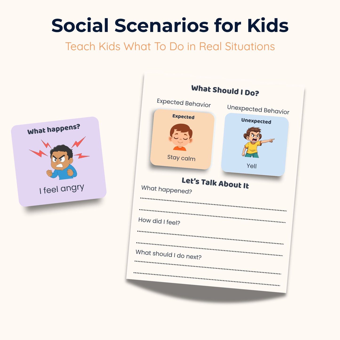 social skills printable cards for classroom and therapy