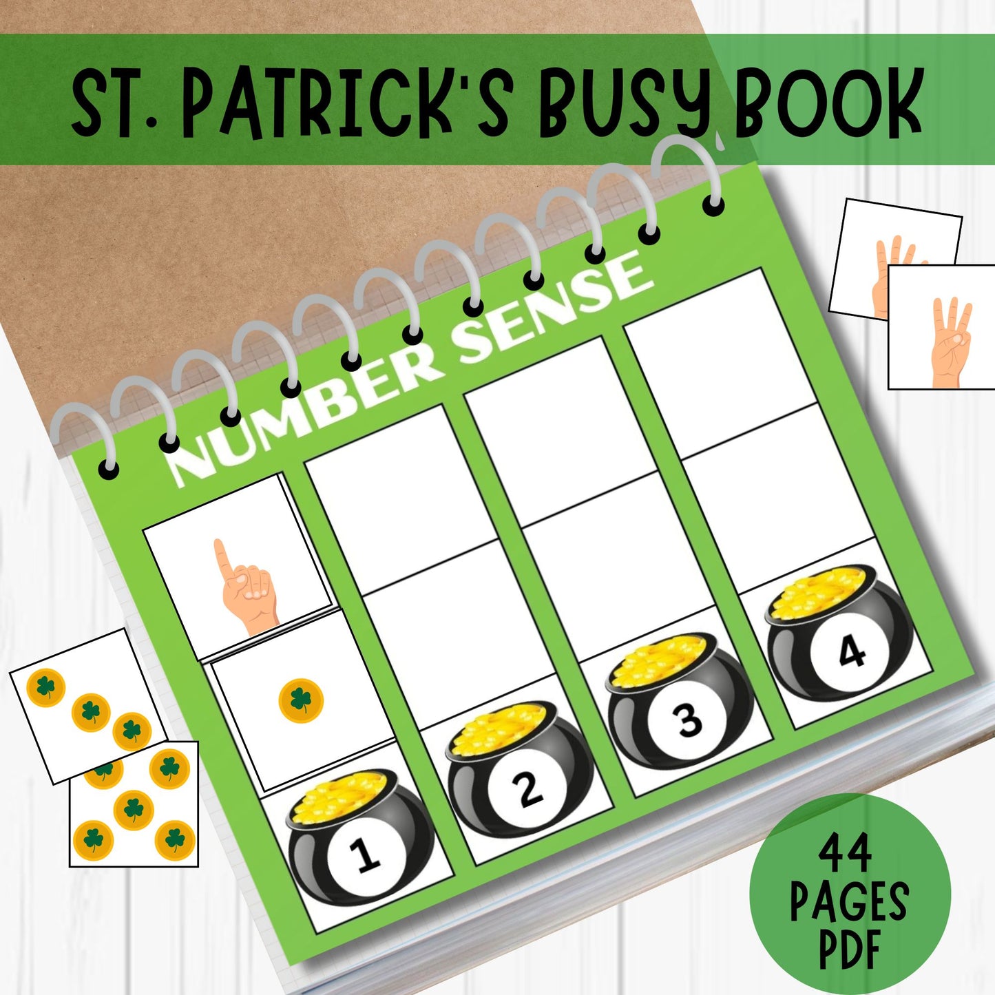 St Patricks Day Busy Book Printable Toddler Learning Binder Preschool Printables Homeschool Activity Book Educational Worksheets for Kids