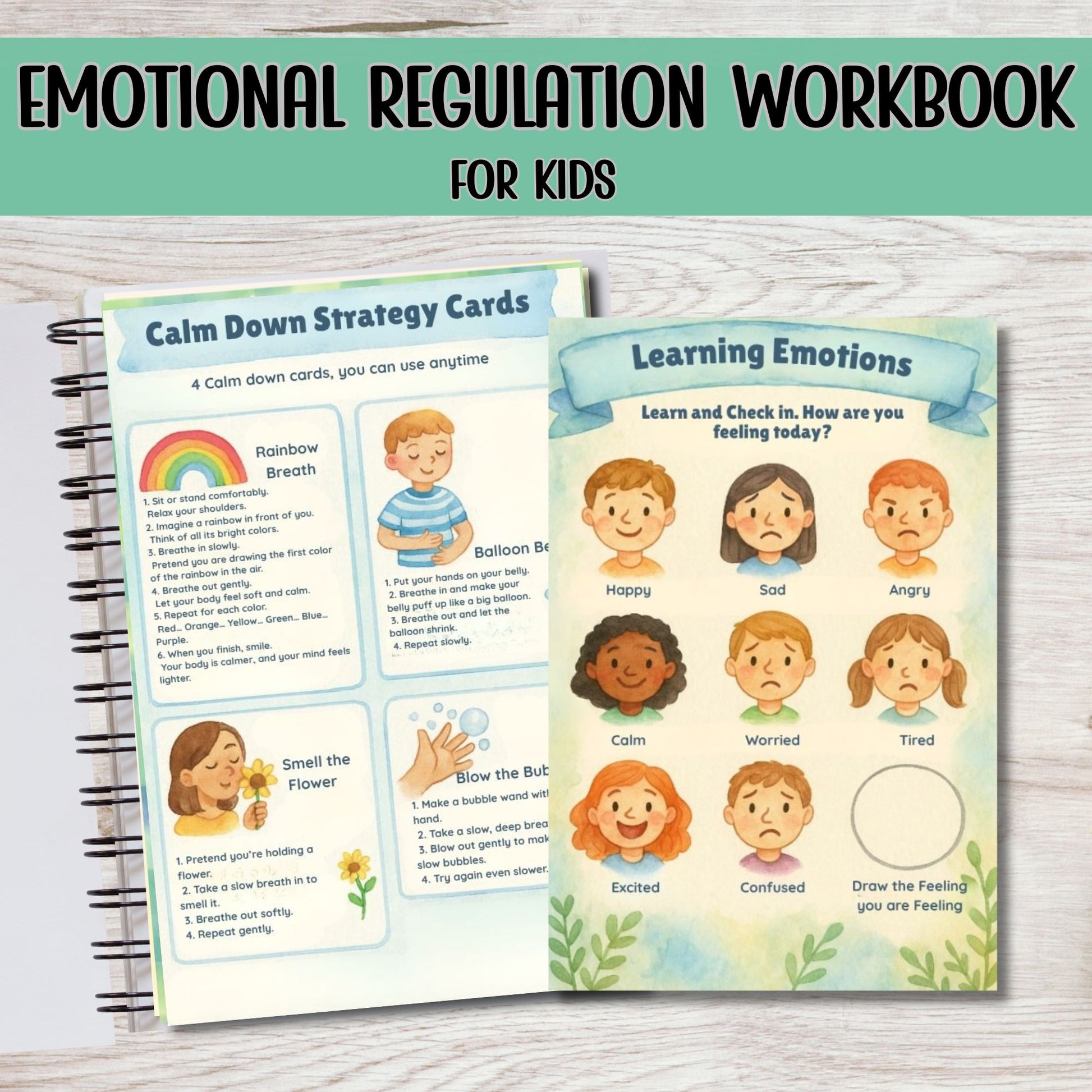 Printable Coping Skills Cards and Worksheets for Children PDF