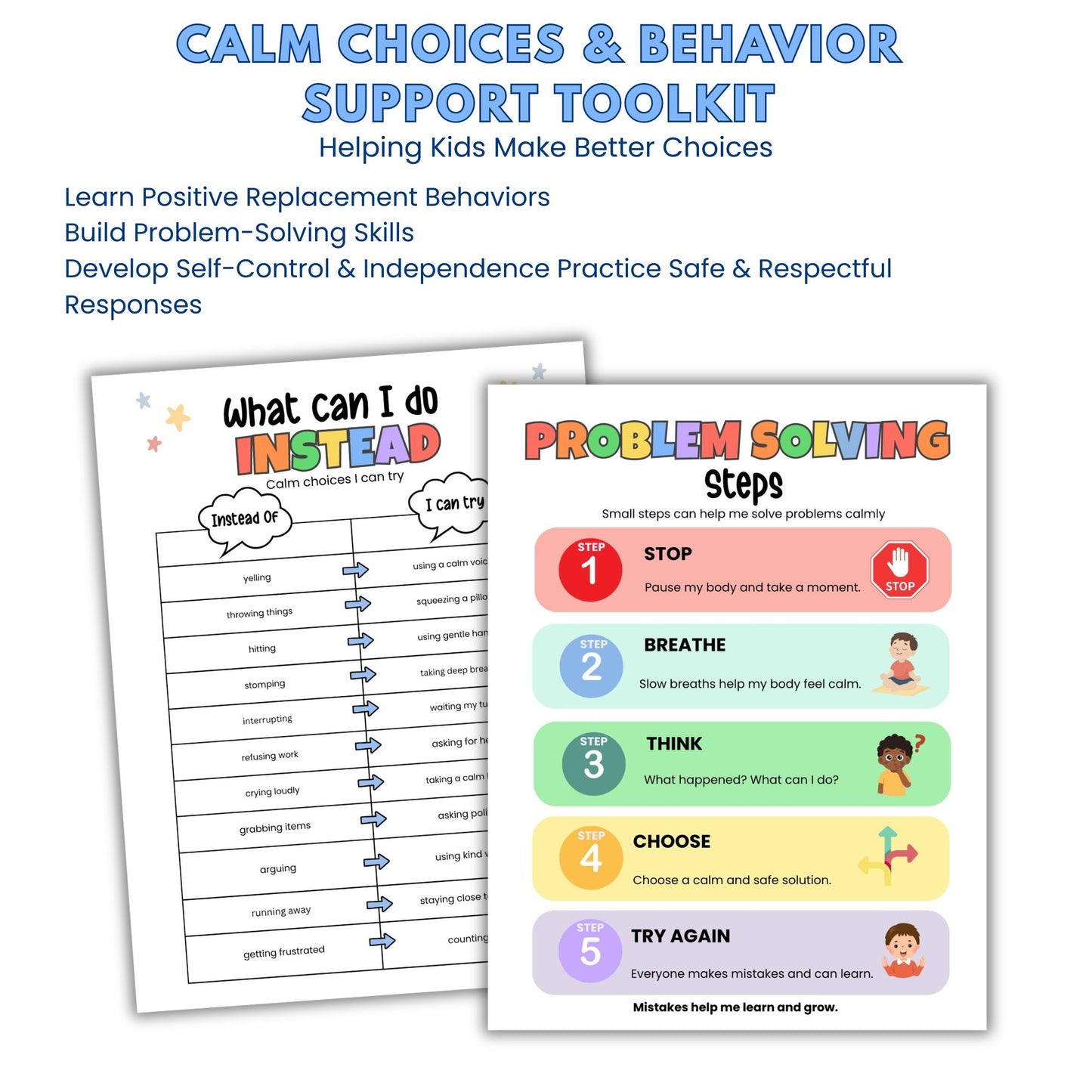 Problem solving visual supports for children with autism and ADHD to build decision making and coping skills